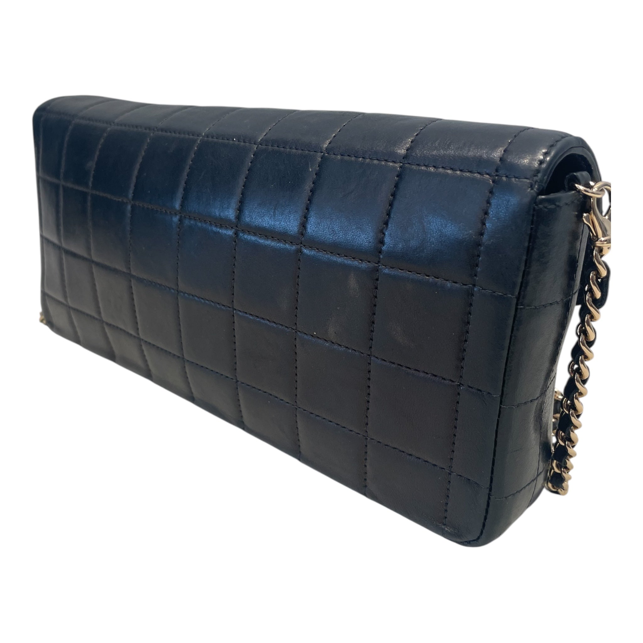 CHANEL/Hand Bag/Leather/BLK/Chocolate Bar Flap view 2