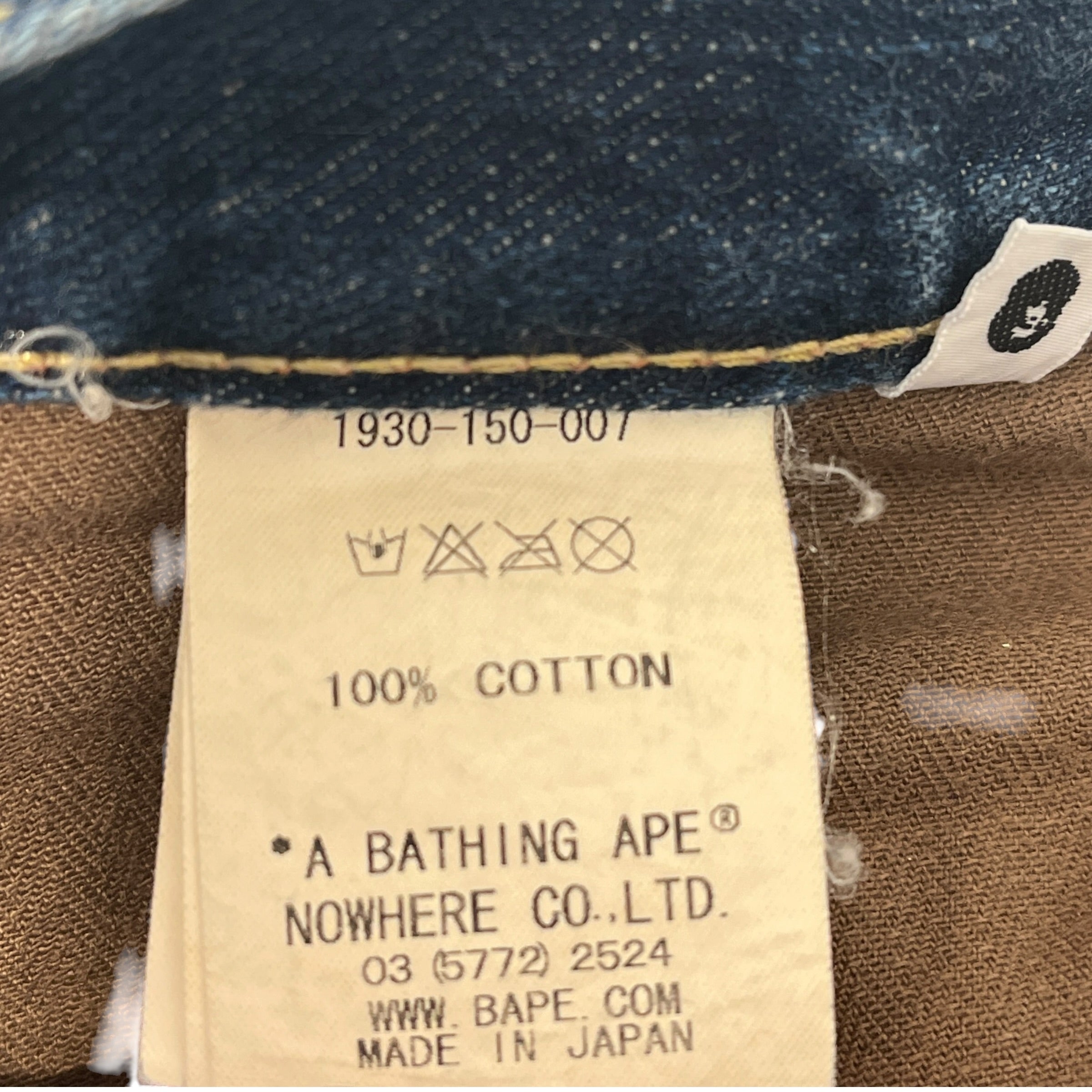 A BATHING APE/Straight Pants/S/Denim/IDG/Busy works star pockets view 3