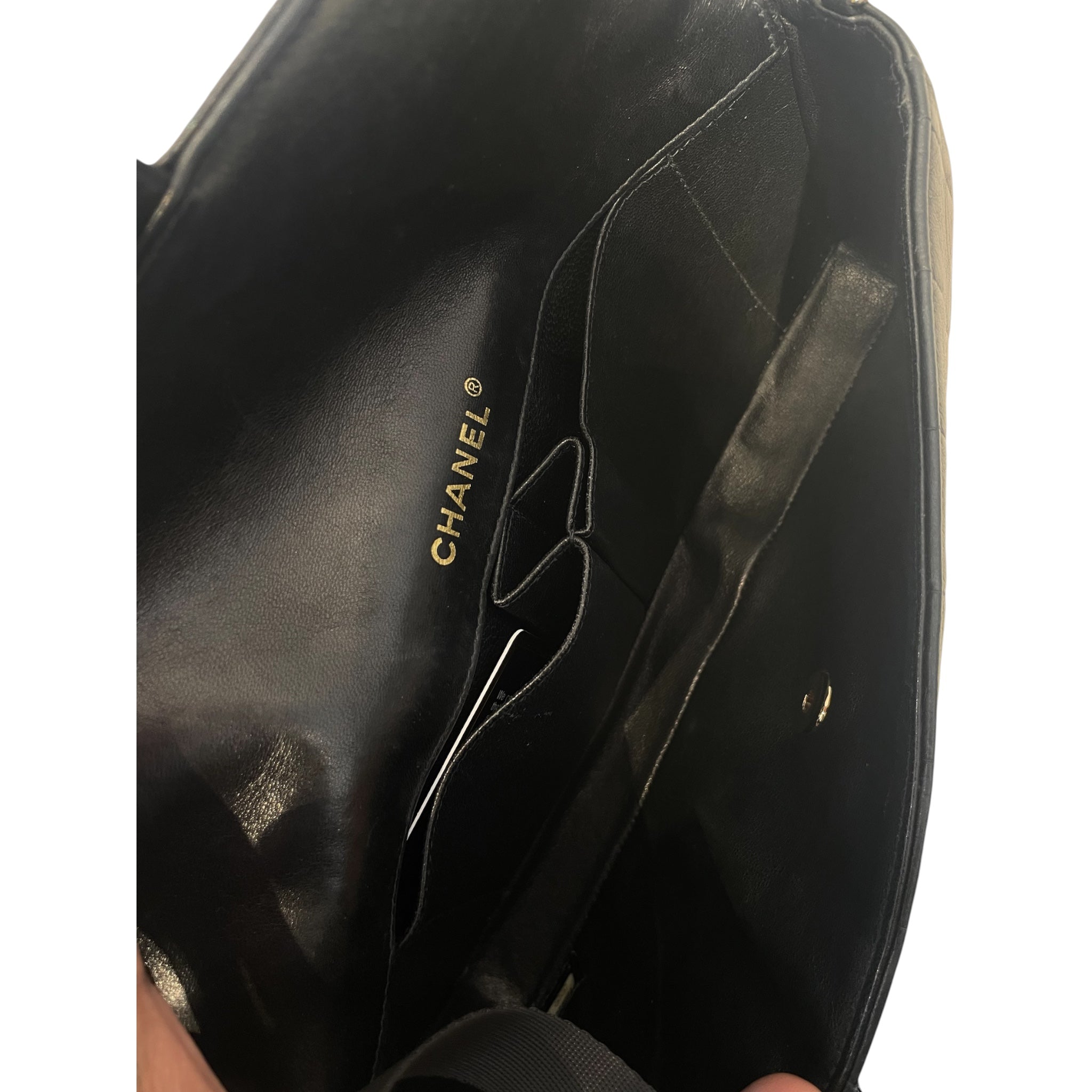 CHANEL/Hand Bag/Leather/BLK/Chocolate Bar Flap view 3