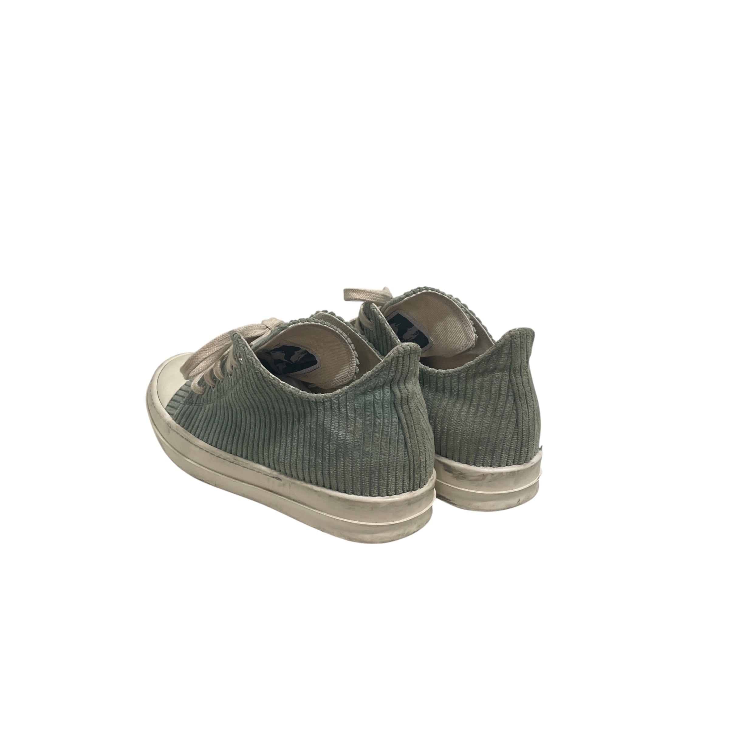 RICK OWENS DRKSHDW/Low-Sneakers/US 9/Cotton/GRN/corduroy, sage green, lowtop view 2