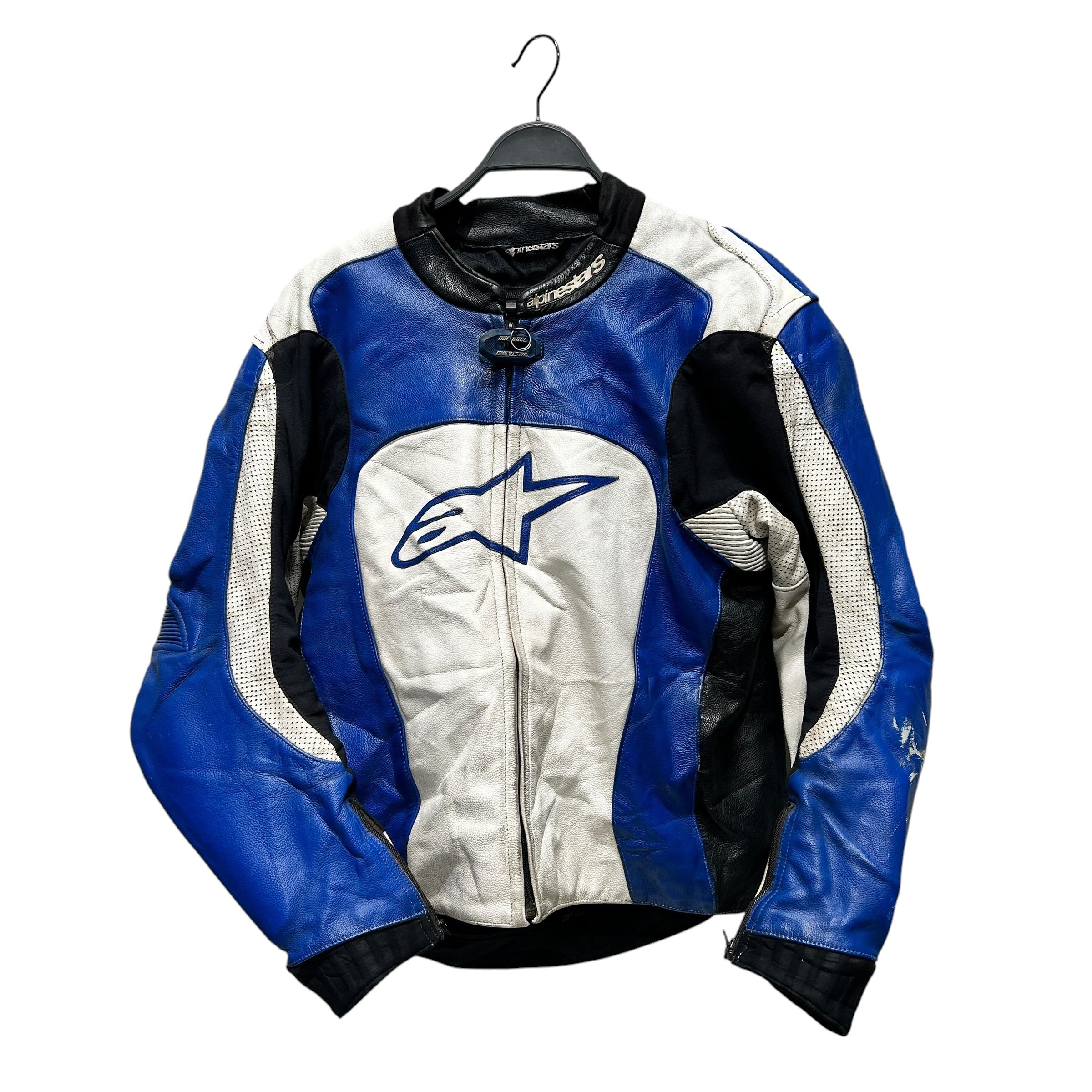 Alpinestars/Jacket/44/Leather/BLU/Stripe/Racing jacket w padding view 1