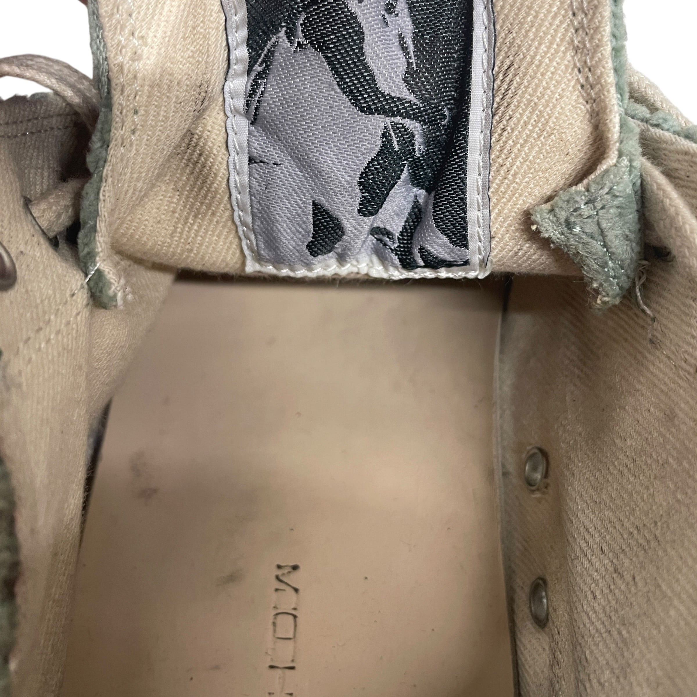 RICK OWENS DRKSHDW/Low-Sneakers/US 9/Cotton/GRN/corduroy, sage green, lowtop view 3