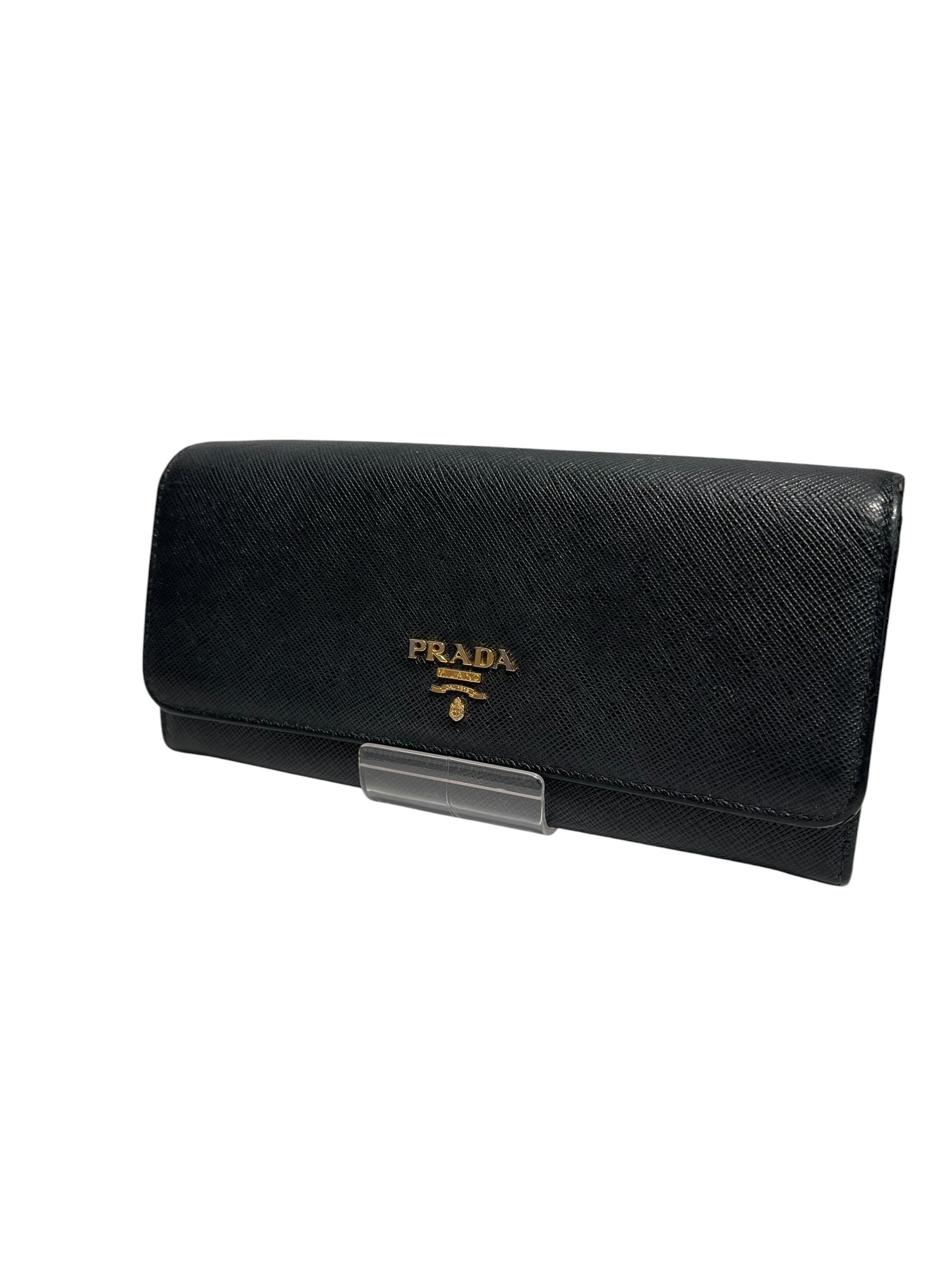 PRADA/Bifold Wallet/BLK/L's/Pink interior view 1