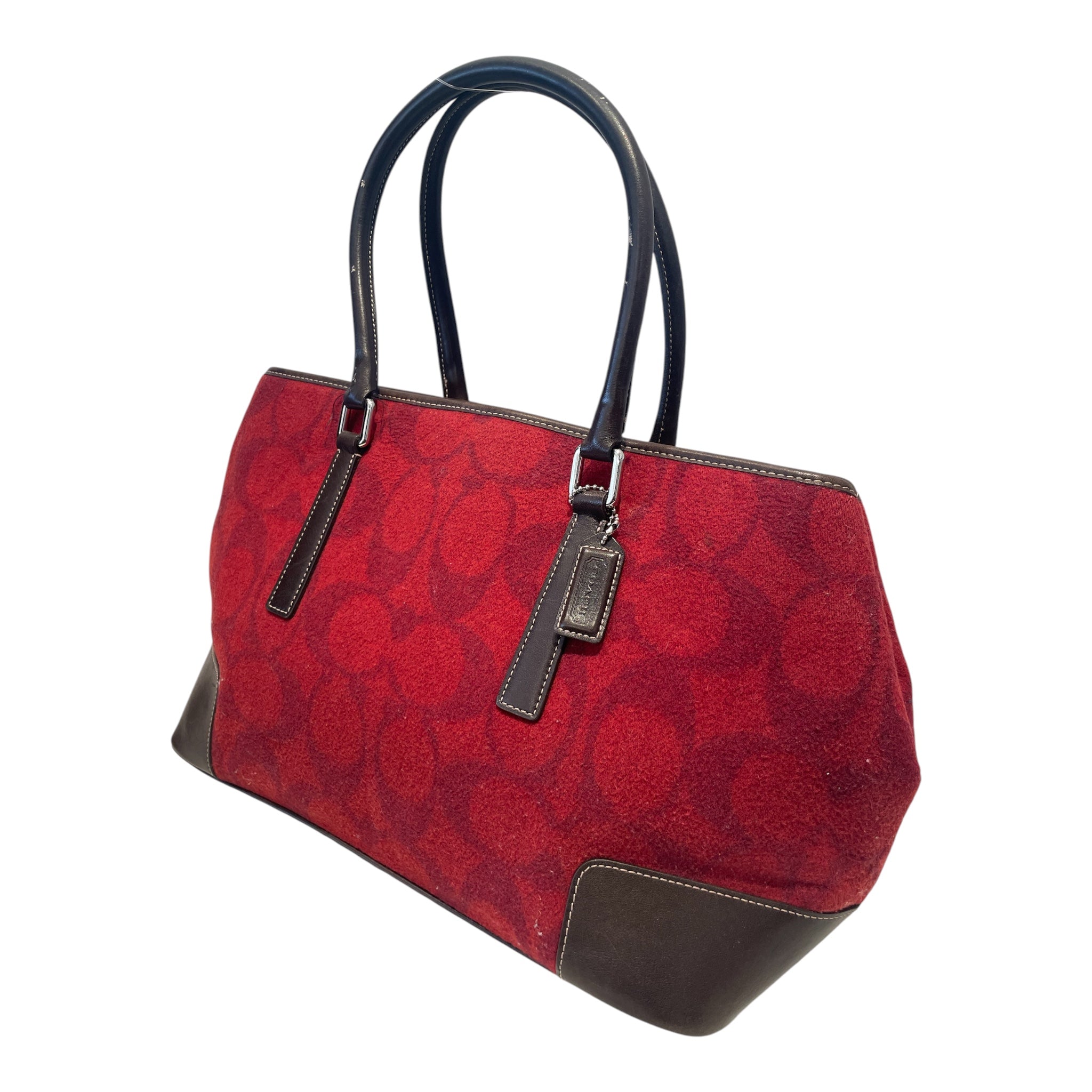 COACH/Tote Bag/Monogram/Wool/RED/WOOL LEATHER TOTE view 1