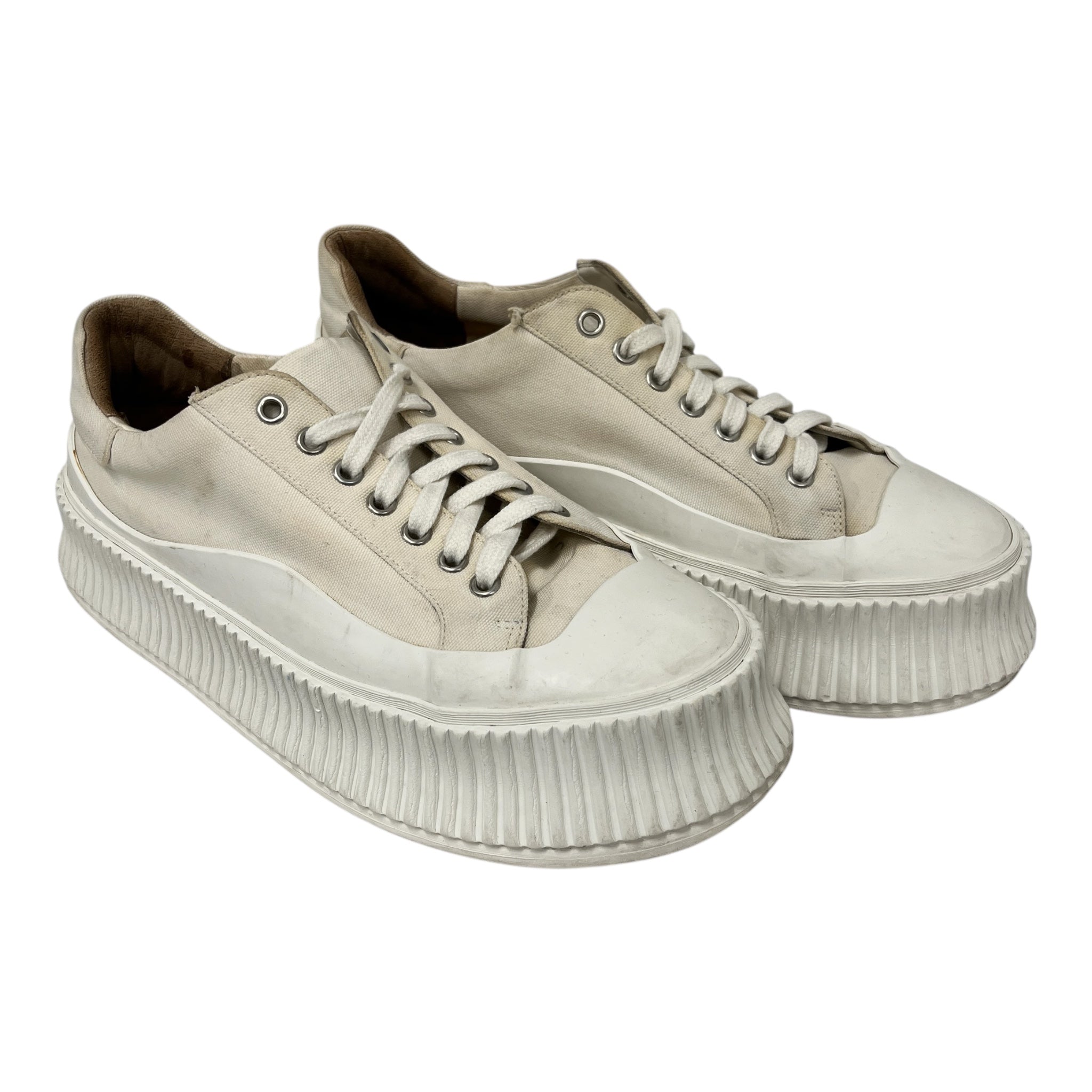 JIL SANDER/Low-Sneakers/EU 41/Cotton/CRM/CANVAS PLATFORM SHOES view 1