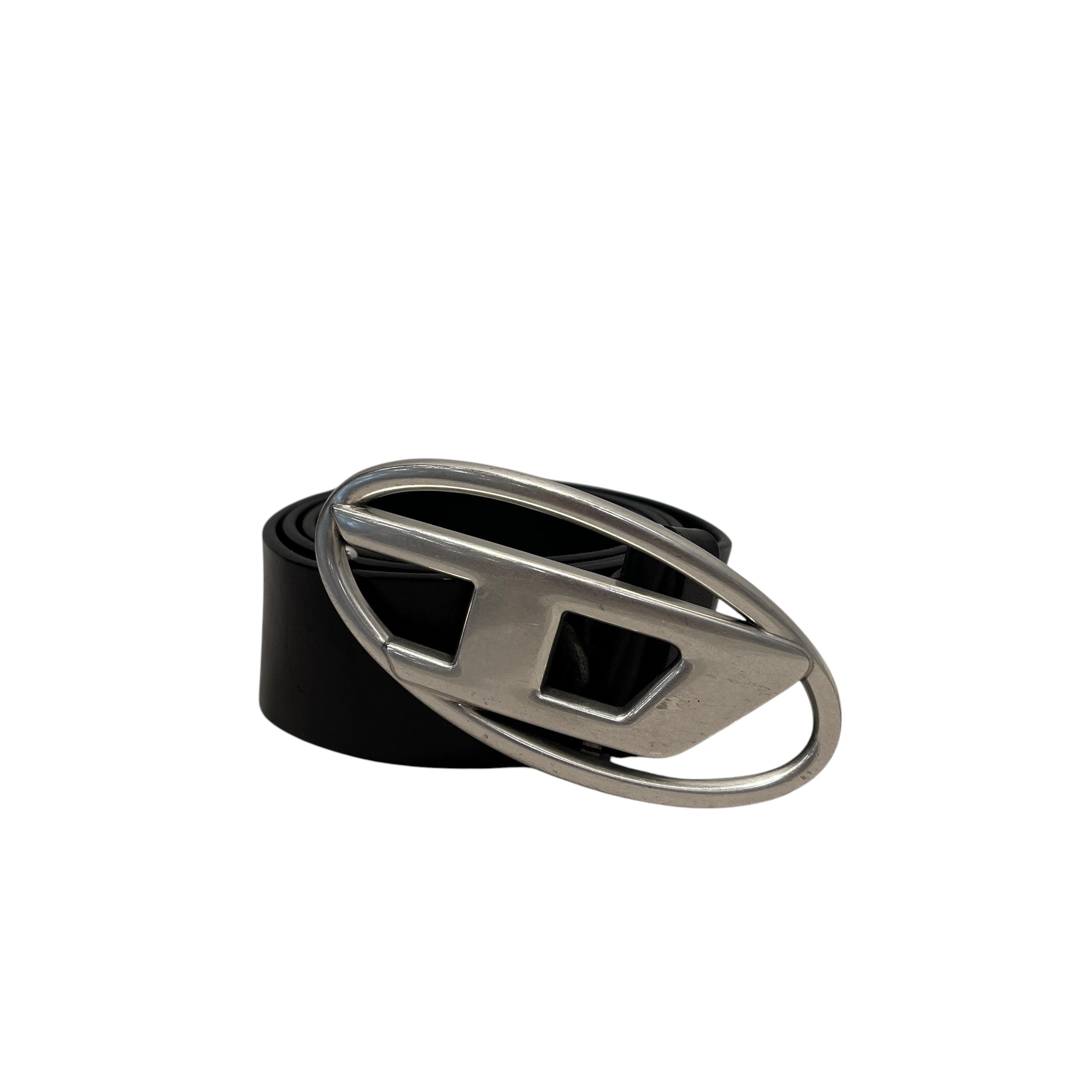 DIESEL/Belt/Leather/BLK/SILVER LOGO BUCKLE view 1