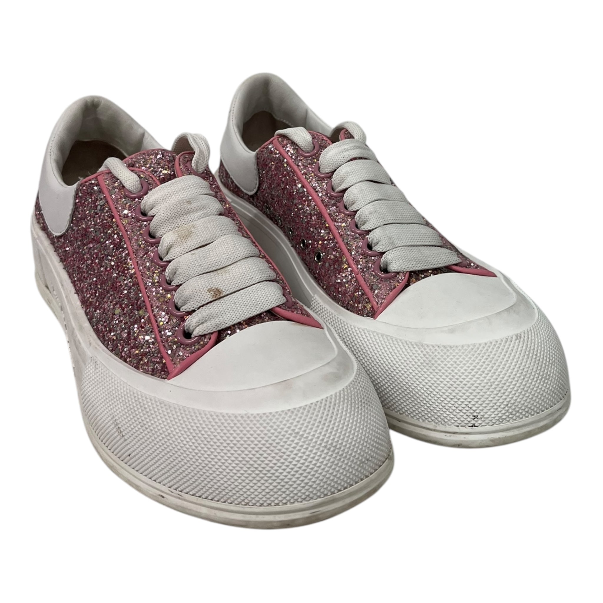 Alexander McQueen/Low-Sneakers/US 8.5/Glitter/Polyester/PNK/PINK PLASTIC GLITTER view 1