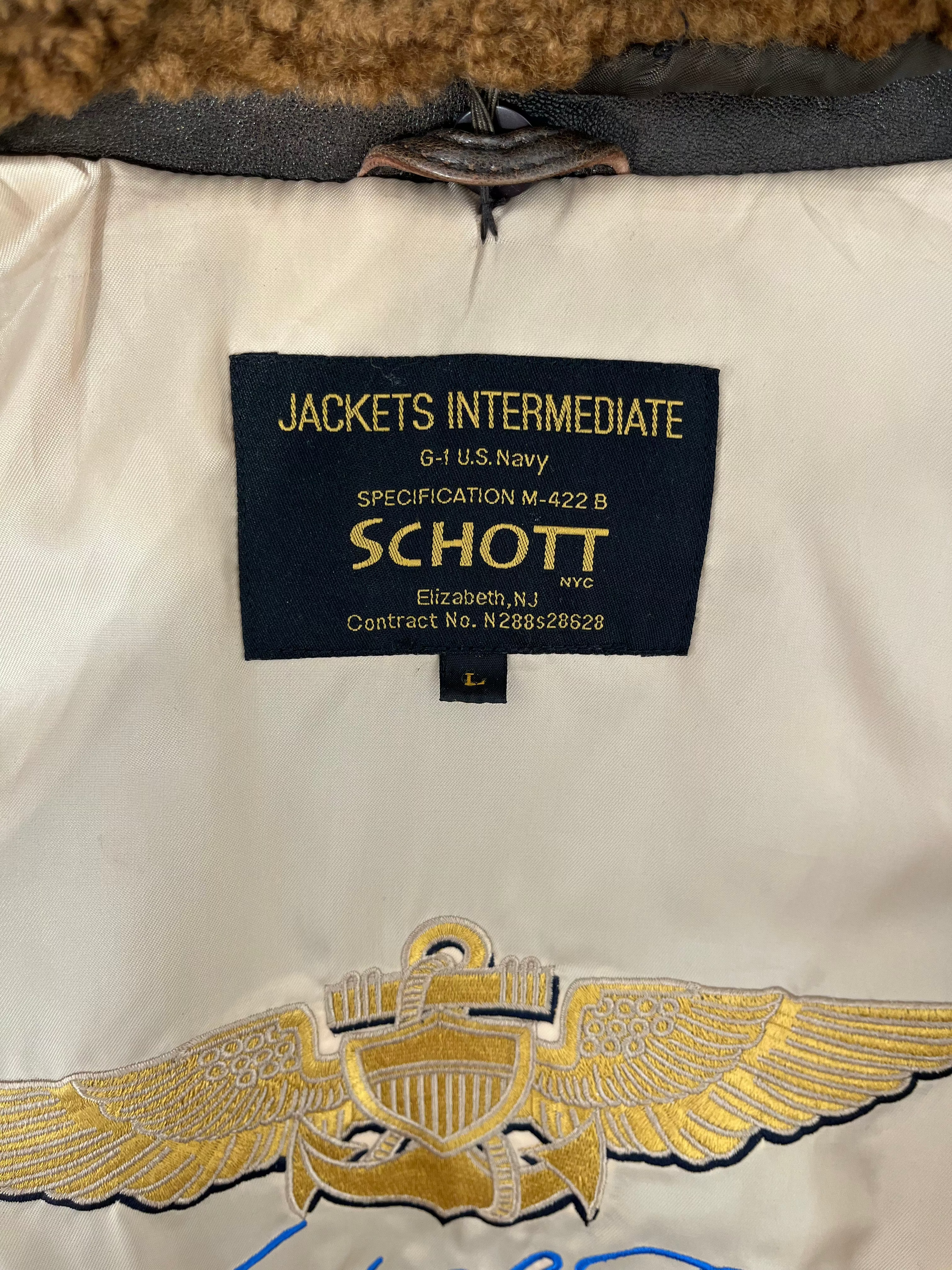 Schott/Flight Jkt/L/Leather/BRW/G-1 U.S. NAVY FLIGHT JKT view 3