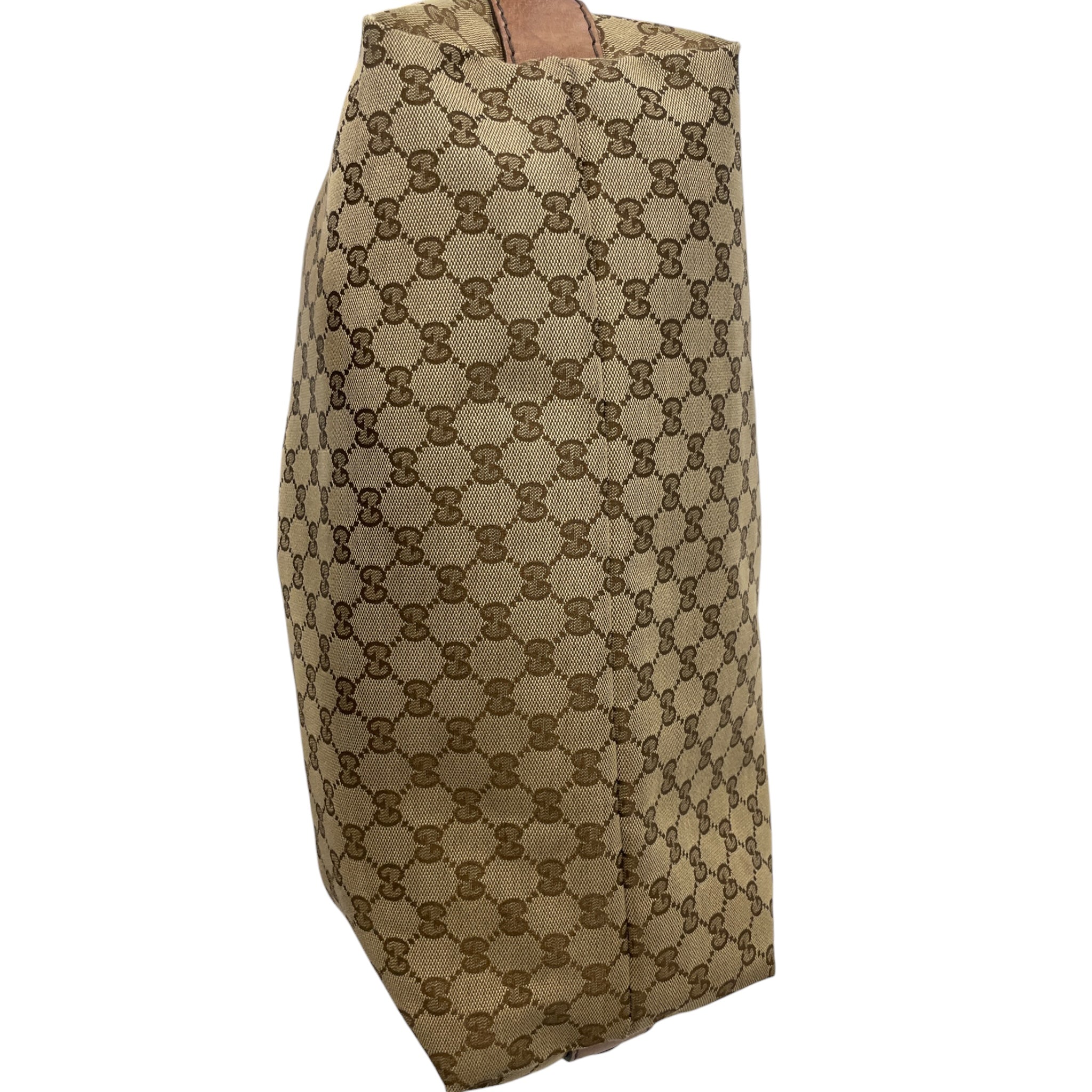 GUCCI/Tote Bag/Monogram/BRW/MONOGRAM ZIP WOVEN BAMBOO view 6