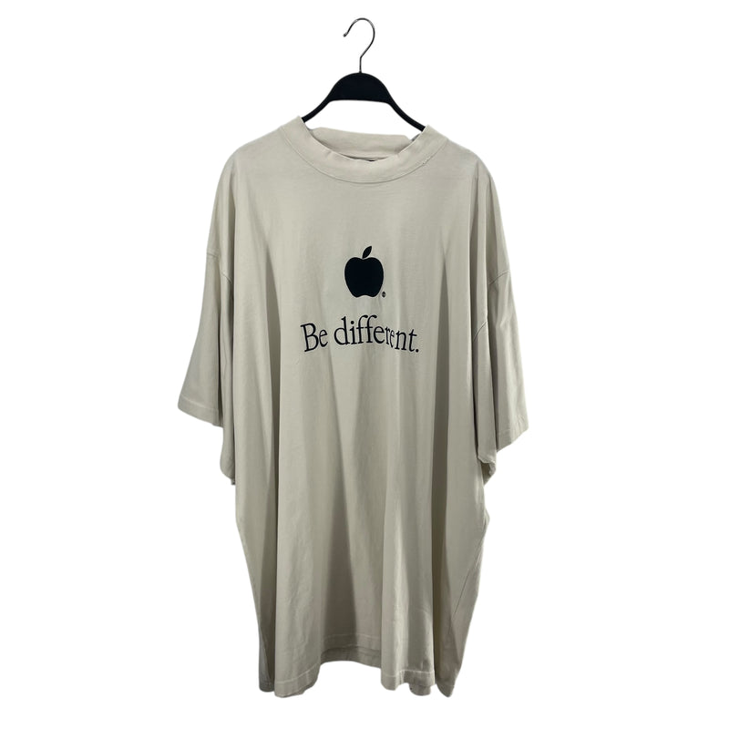 BALENCIAGA/T-Shirt/5/Cotton/WHT/BE DIFFERENT APPLE LOGO