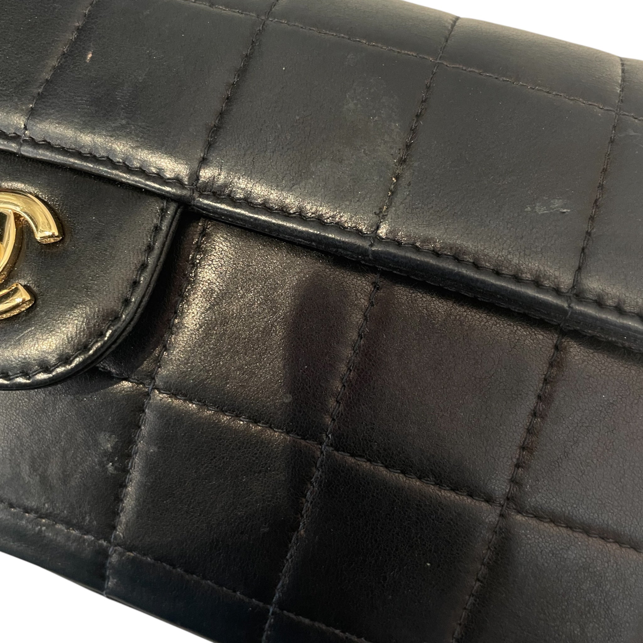 CHANEL/Hand Bag/Leather/BLK/Chocolate Bar Flap view 4