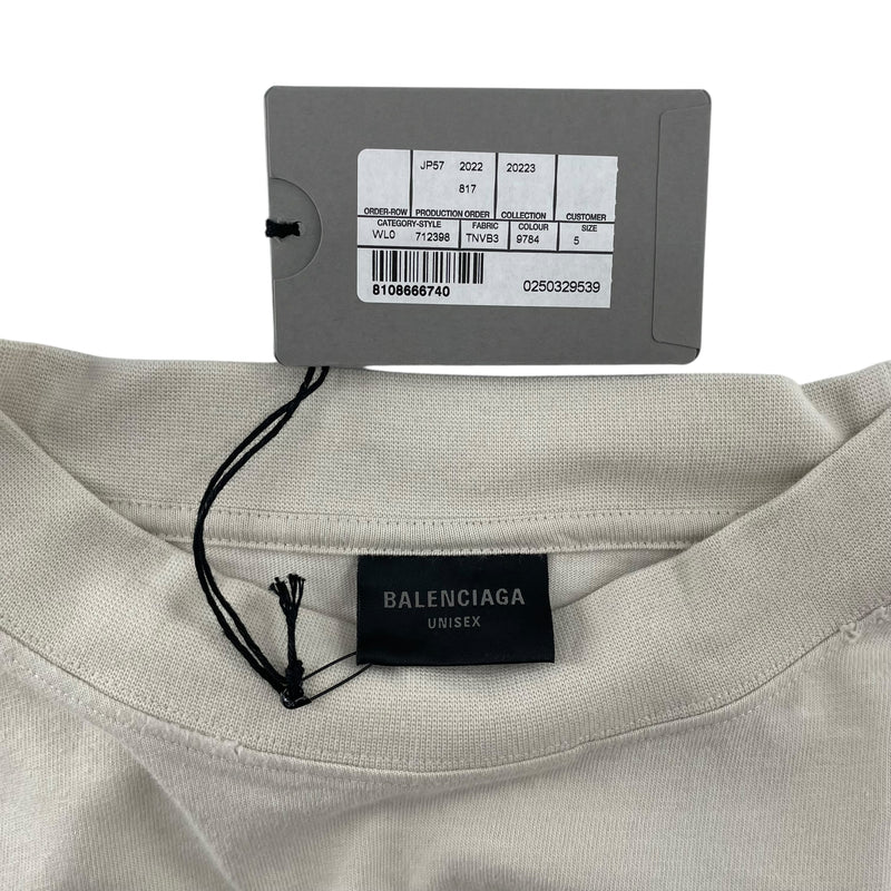 BALENCIAGA/T-Shirt/5/Cotton/WHT/BE DIFFERENT APPLE LOGO