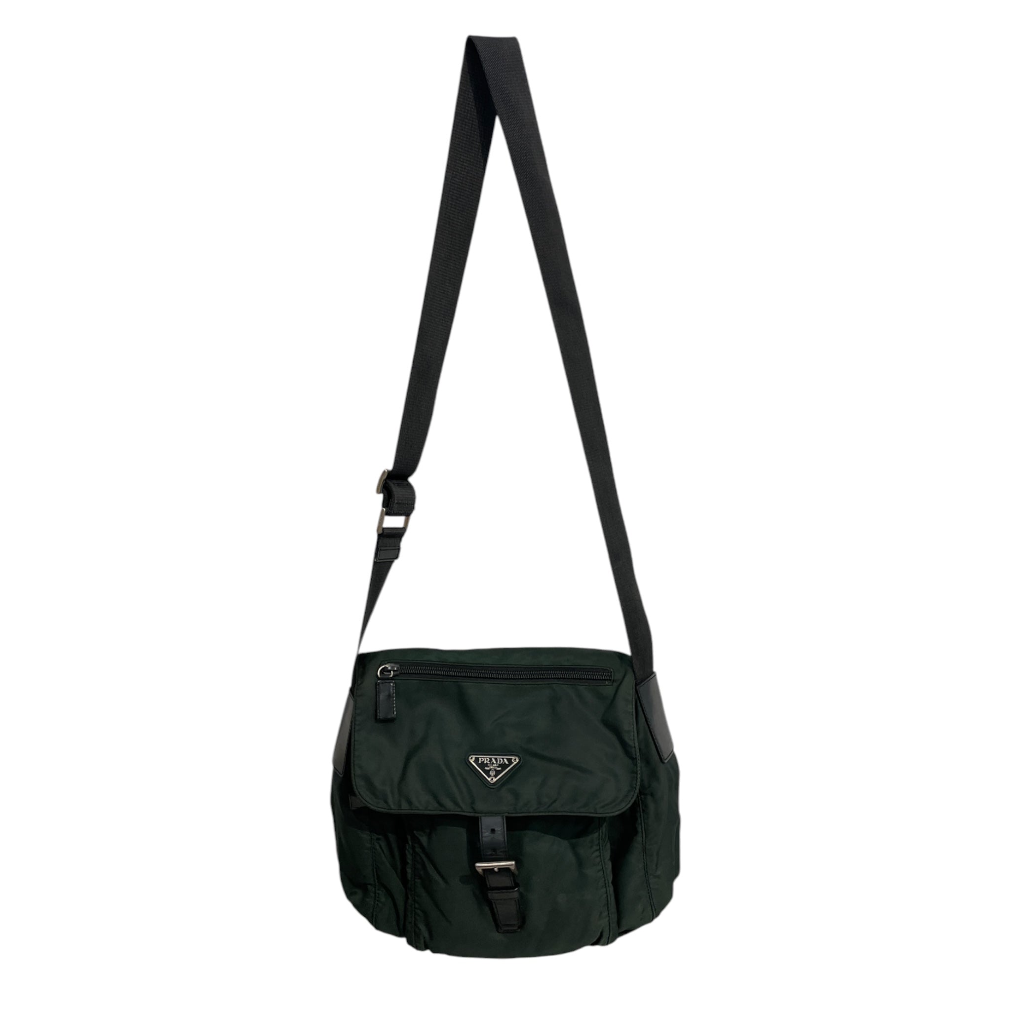 PRADA/Cross Body Bag/Nylon/GRN/Tessuto Front Flap view 1
