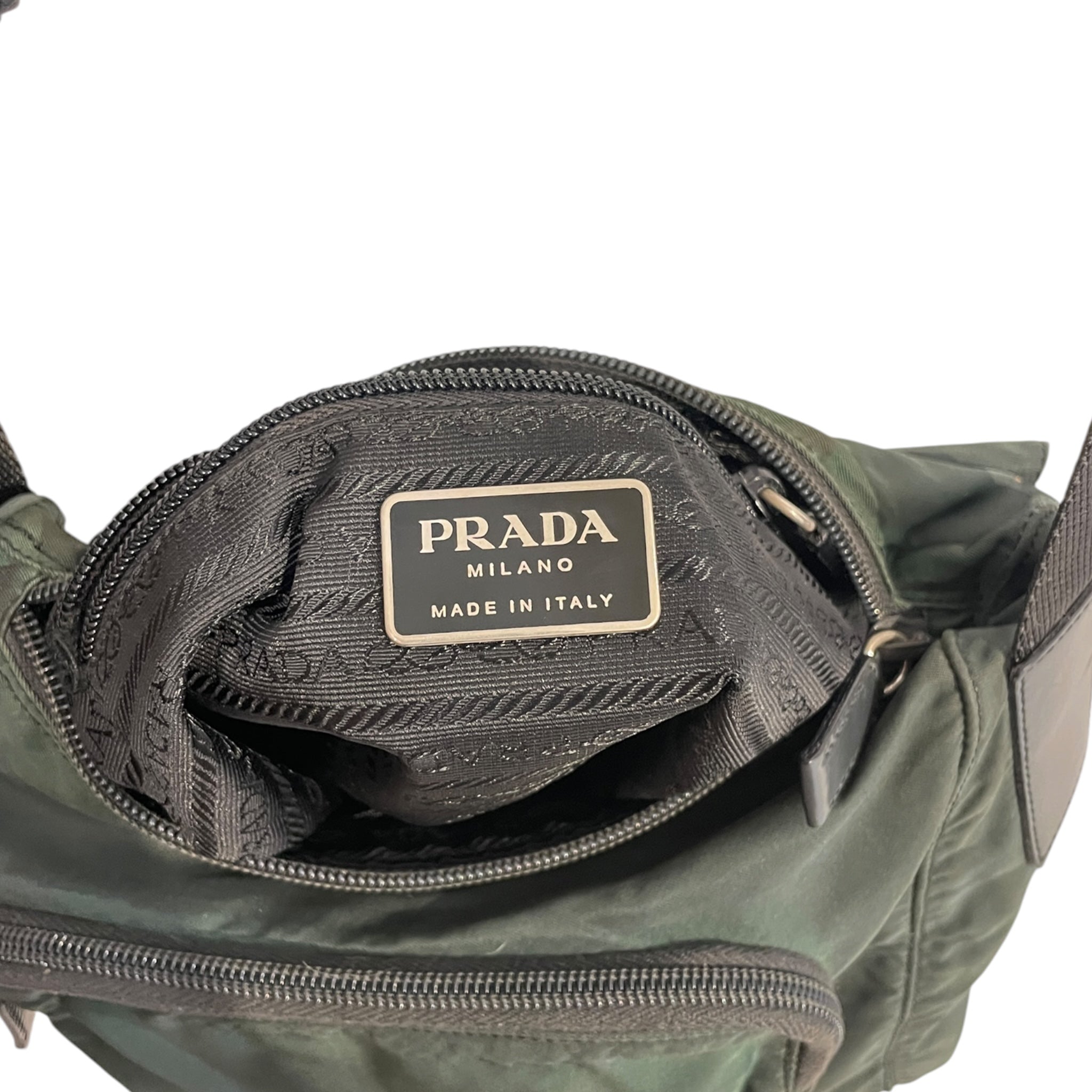 PRADA/Cross Body Bag/Nylon/GRN/Tessuto Front Flap view 3