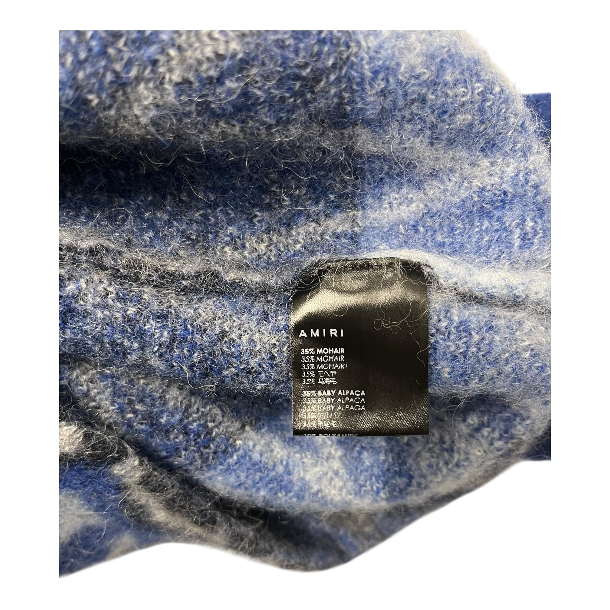AMIRI/Cardigan/L/All Over Print/Mohair/BLU/ARGYLE MOHAIR BLEND view 4
