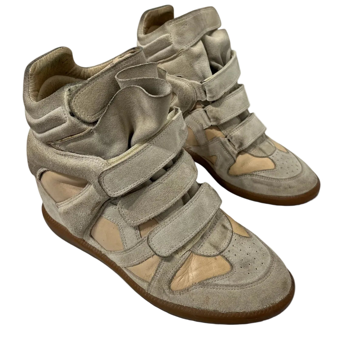 ISABEL MARANT/Hi-Sneakers/EU 41/Leather/BEG/WEDGE SNEAKERS 4 VELCRO STRAP view 1