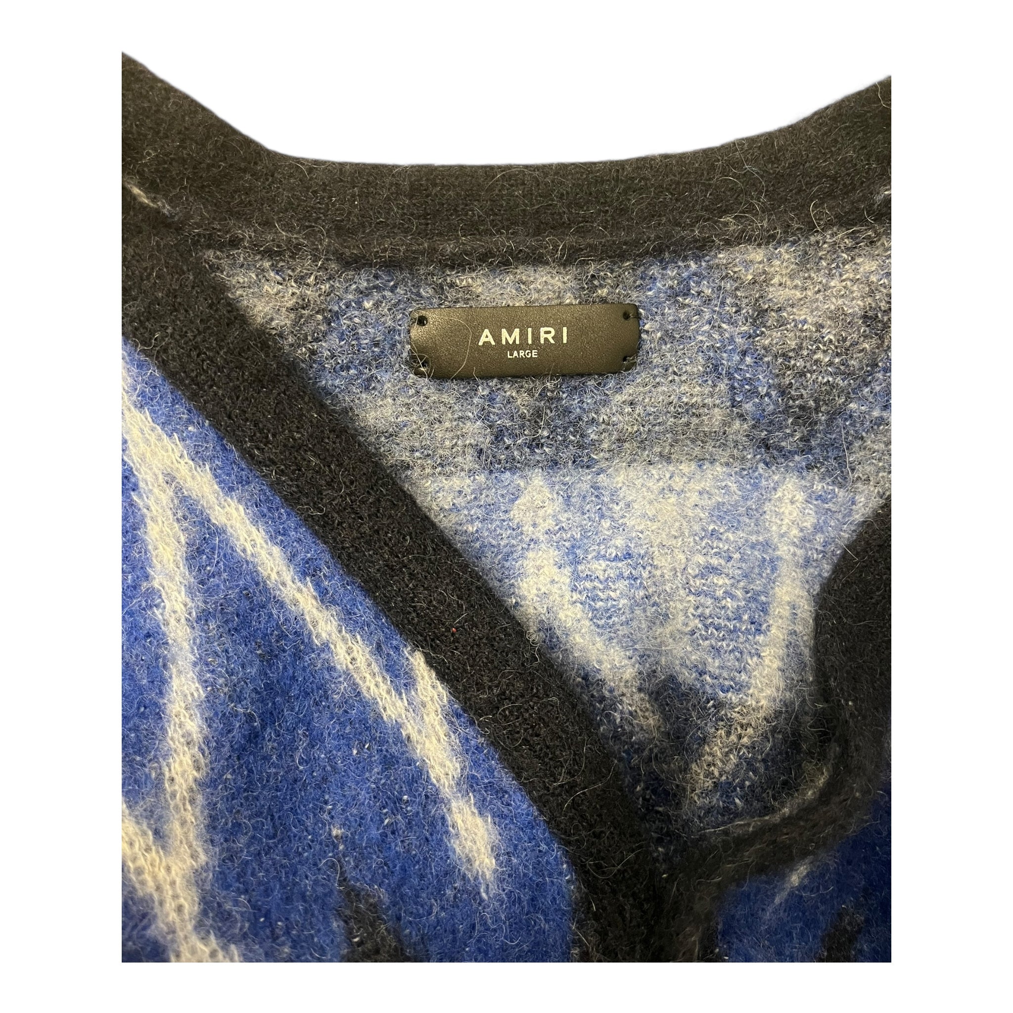 AMIRI/Cardigan/L/All Over Print/Mohair/BLU/ARGYLE MOHAIR BLEND view 3