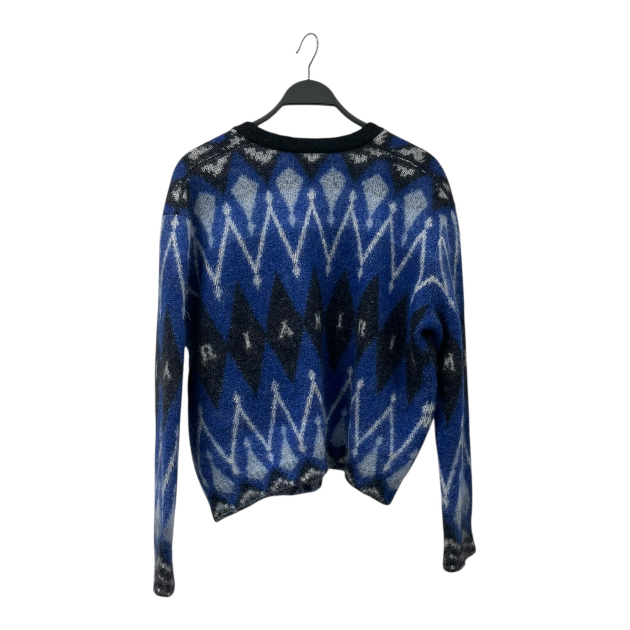 AMIRI/Cardigan/L/All Over Print/Mohair/BLU/ARGYLE MOHAIR BLEND view 2