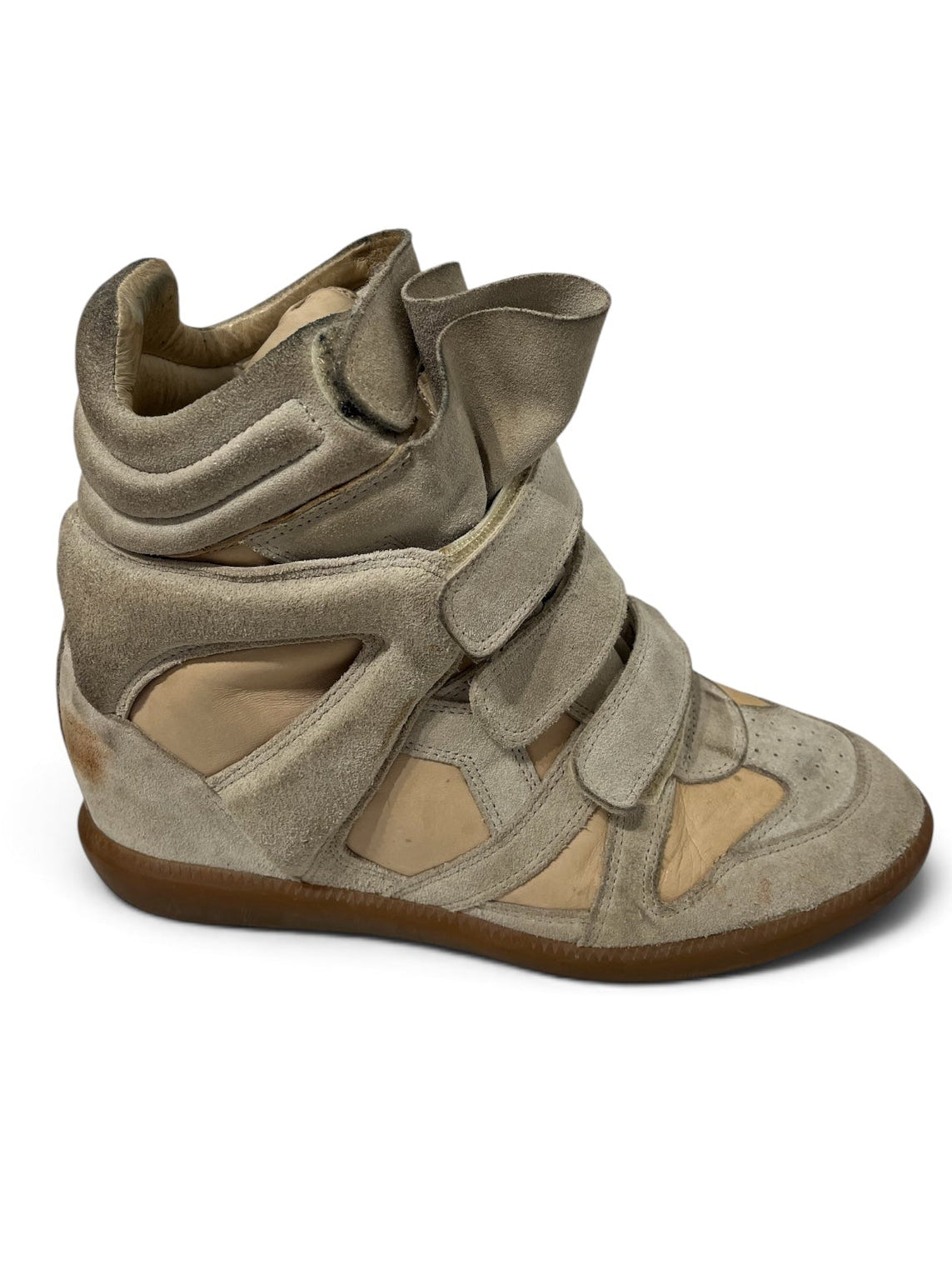 ISABEL MARANT/Hi-Sneakers/EU 41/Leather/BEG/WEDGE SNEAKERS 4 VELCRO STRAP view 3