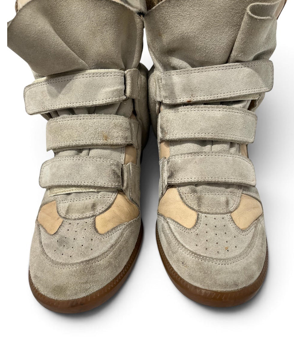 ISABEL MARANT/Hi-Sneakers/EU 41/Leather/BEG/WEDGE SNEAKERS 4 VELCRO STRAP view 5