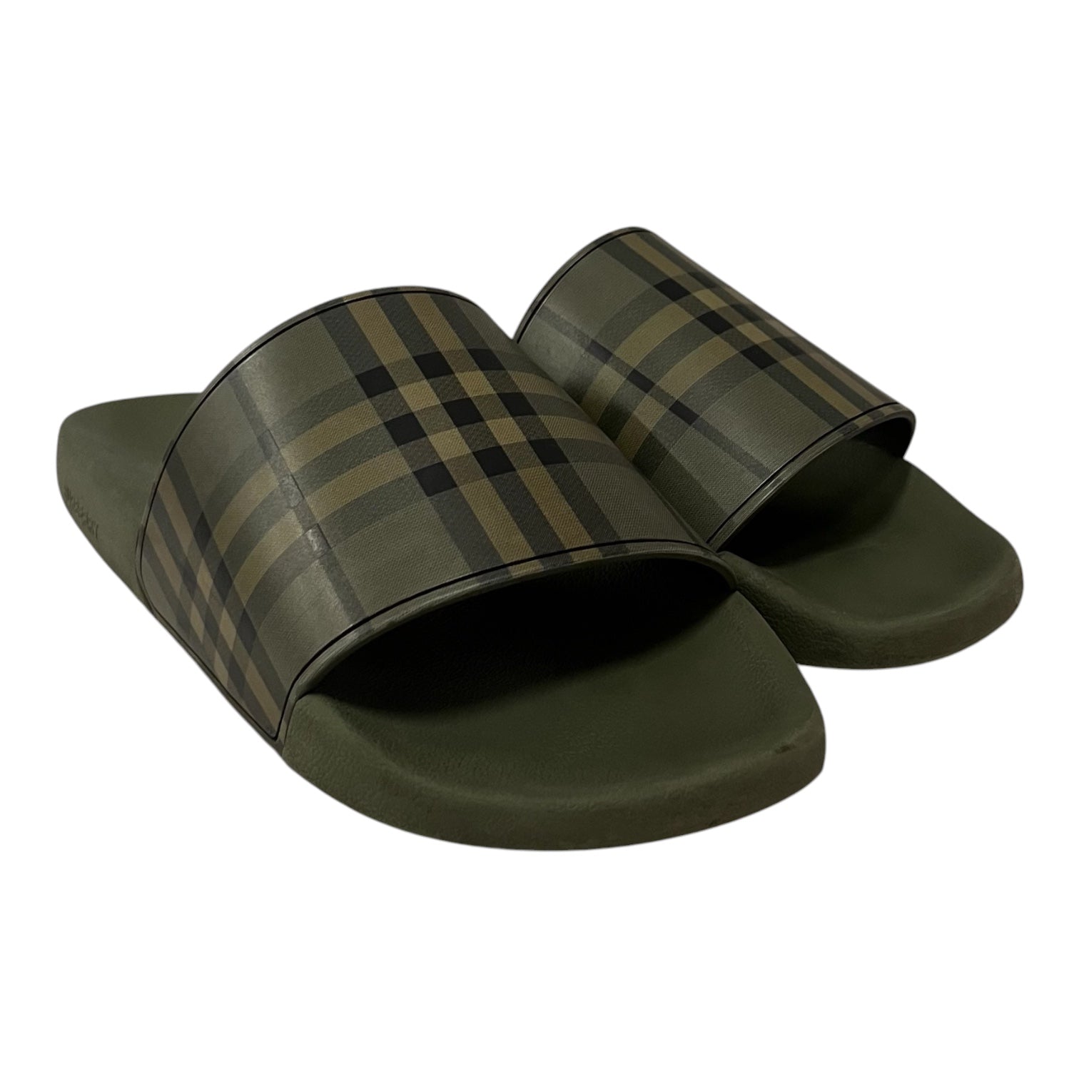 BURBERRY/Sandals/EU 46/GRN/plaid slides view 1