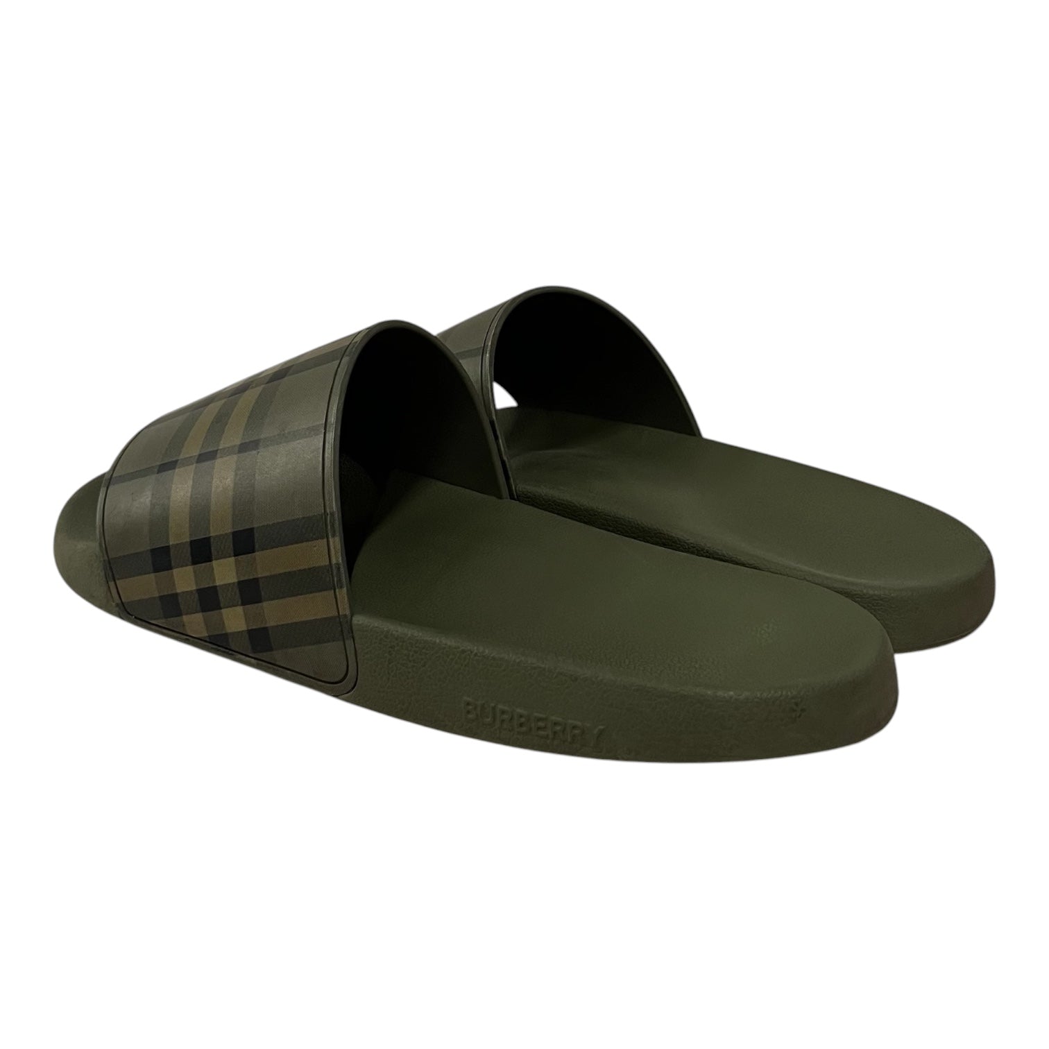 BURBERRY/Sandals/EU 46/GRN/plaid slides view 2