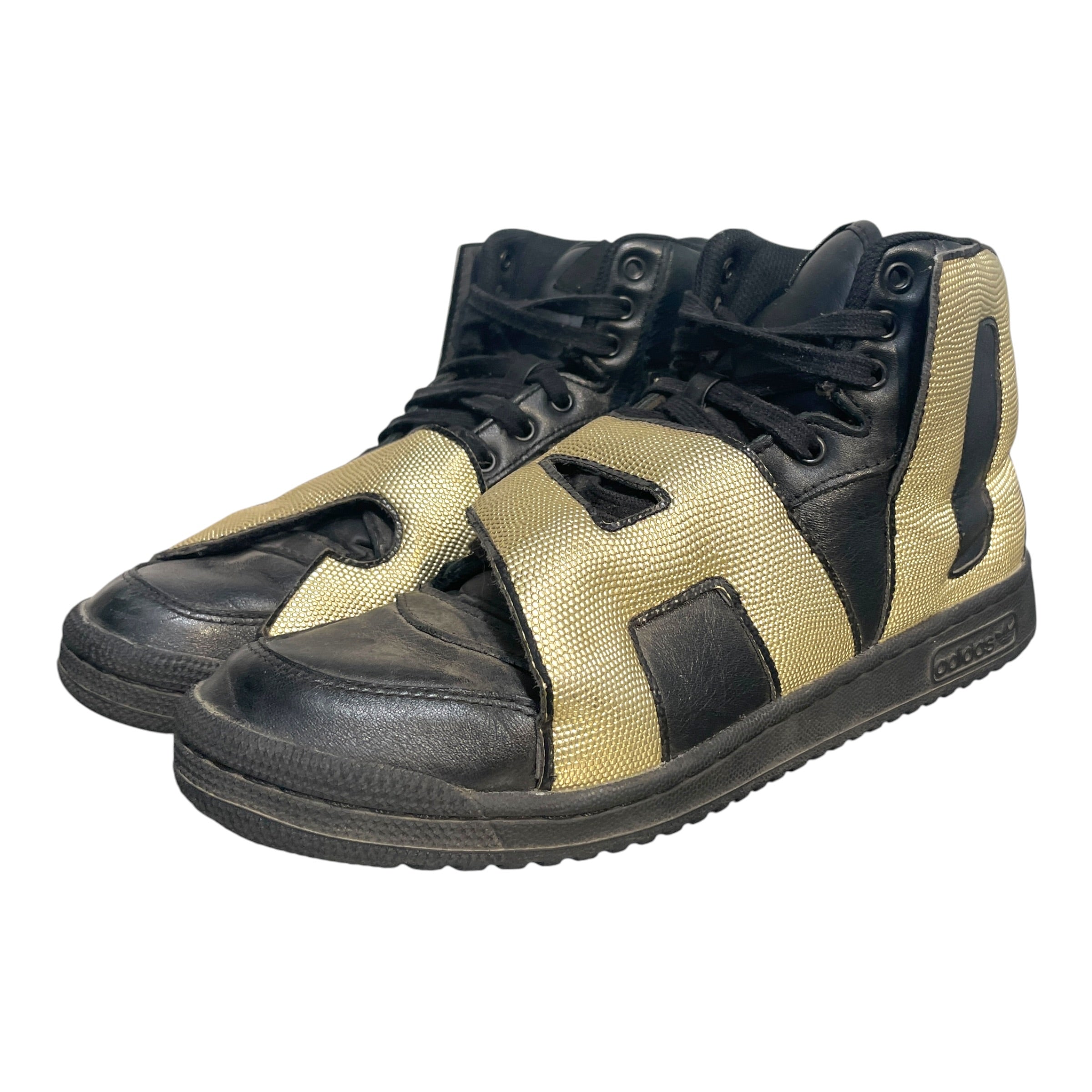 adidas/JEREMY SCOTT/Hi-Sneakers/US 9/Leather/BLK/Jeremy Scott Letters Gold High view 2