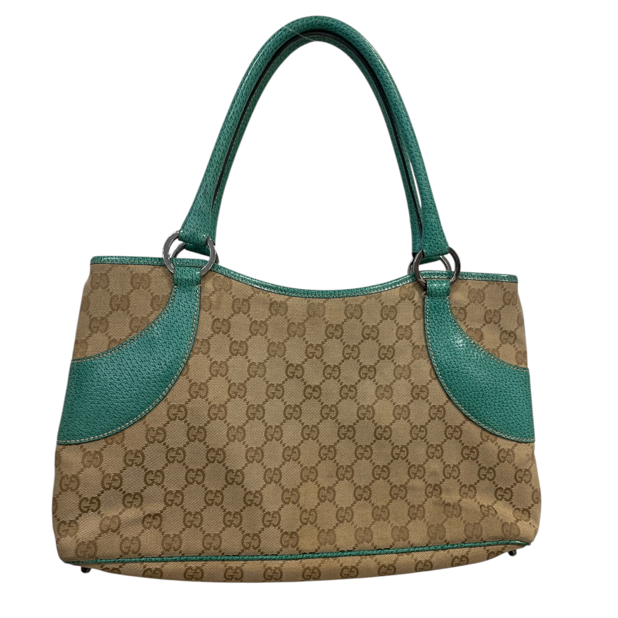 GUCCI/Tote Bag/Monogram/BEG/GREEN ACCENT MONOGRAM TOTE view 2