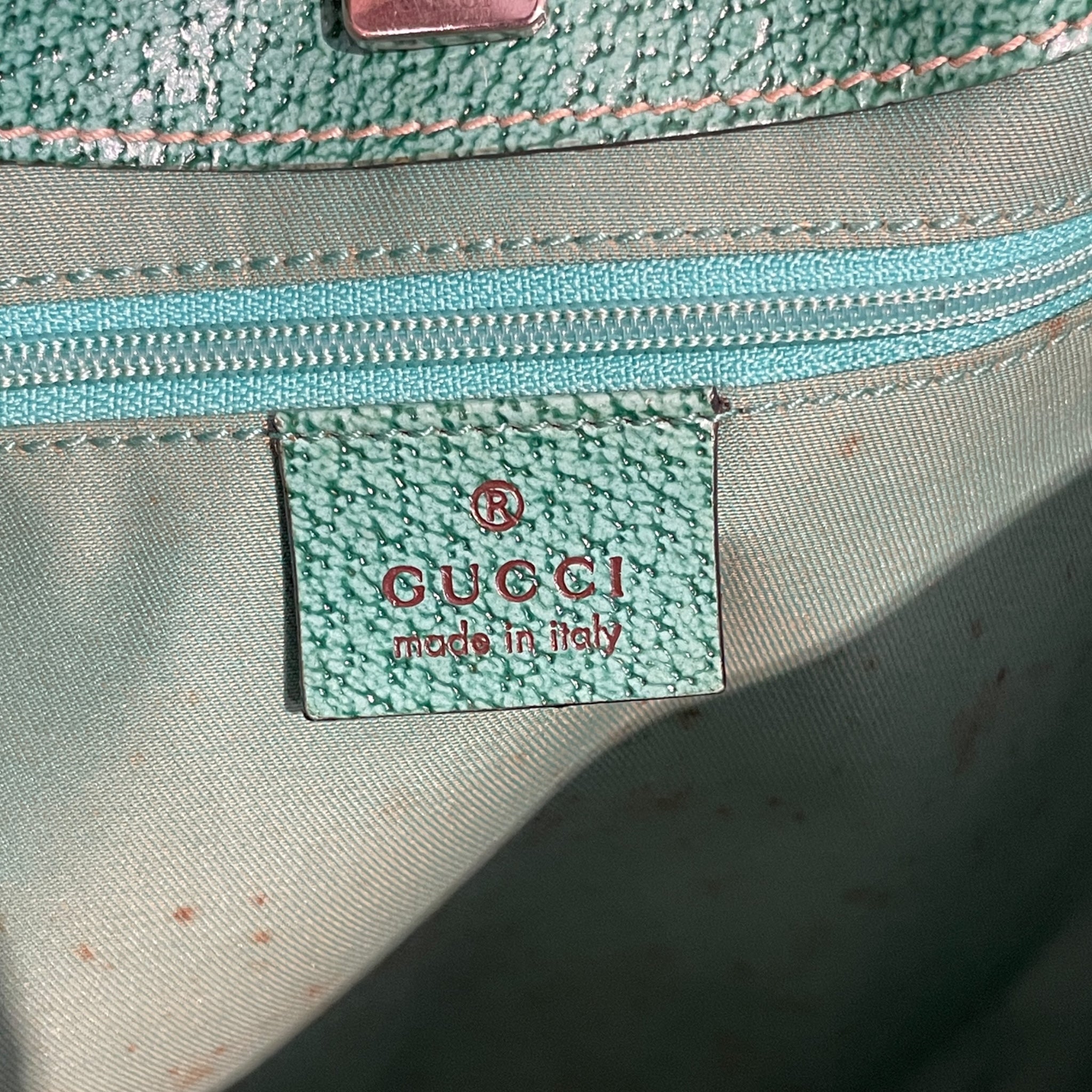 GUCCI/Tote Bag/Monogram/BEG/GREEN ACCENT MONOGRAM TOTE view 3