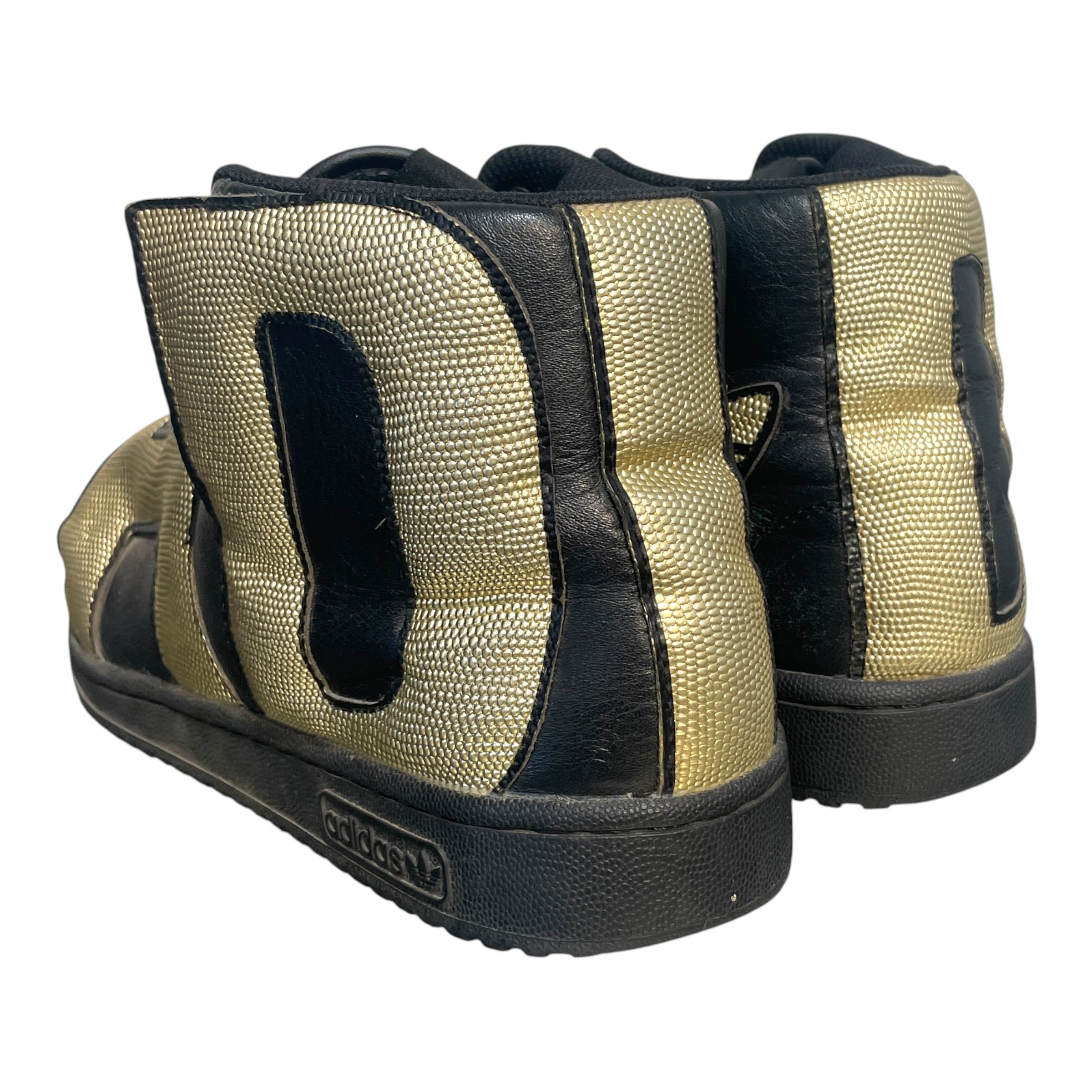 adidas/JEREMY SCOTT/Hi-Sneakers/US 9/Leather/BLK/Jeremy Scott Letters Gold High view 3