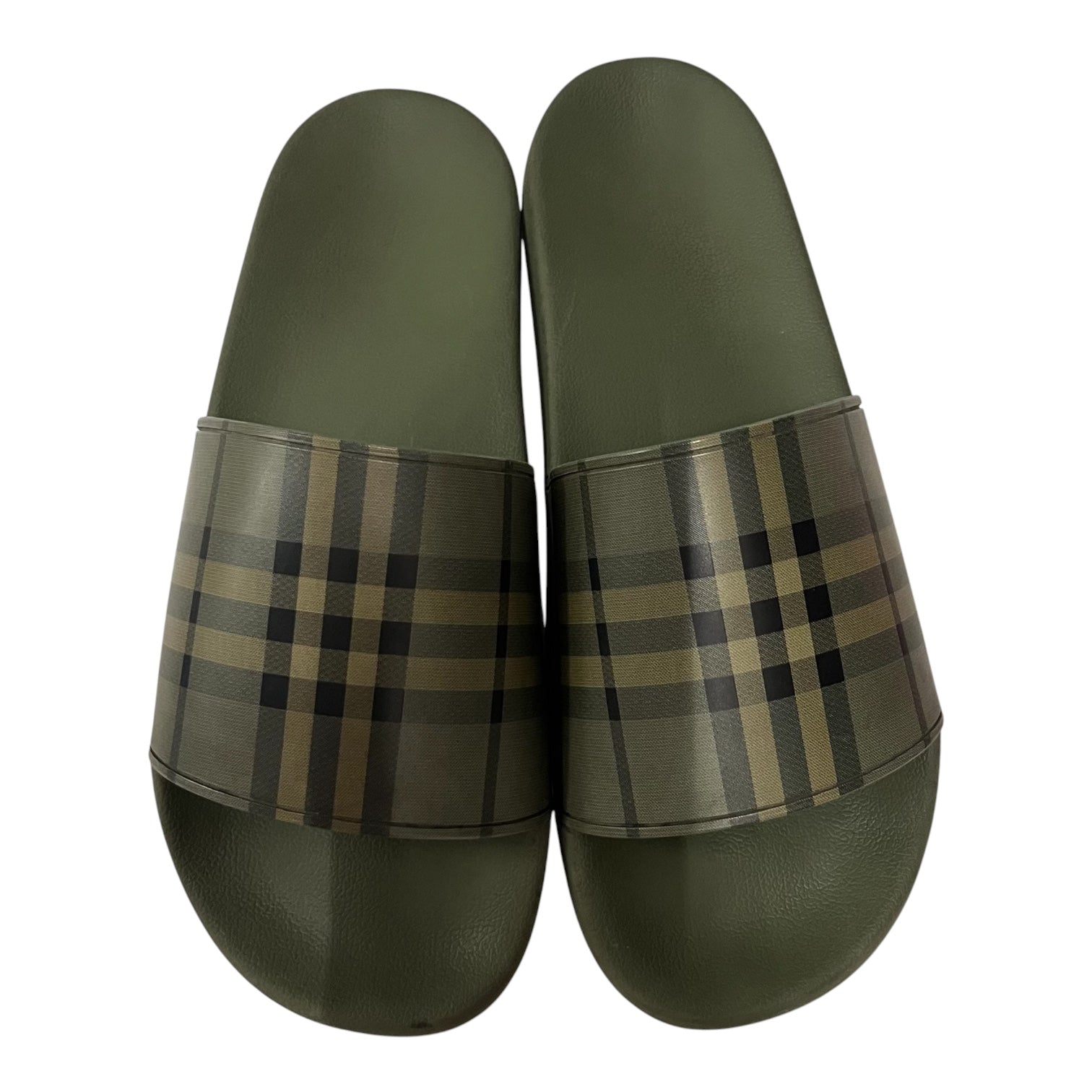 BURBERRY/Sandals/EU 46/GRN/plaid slides view 3