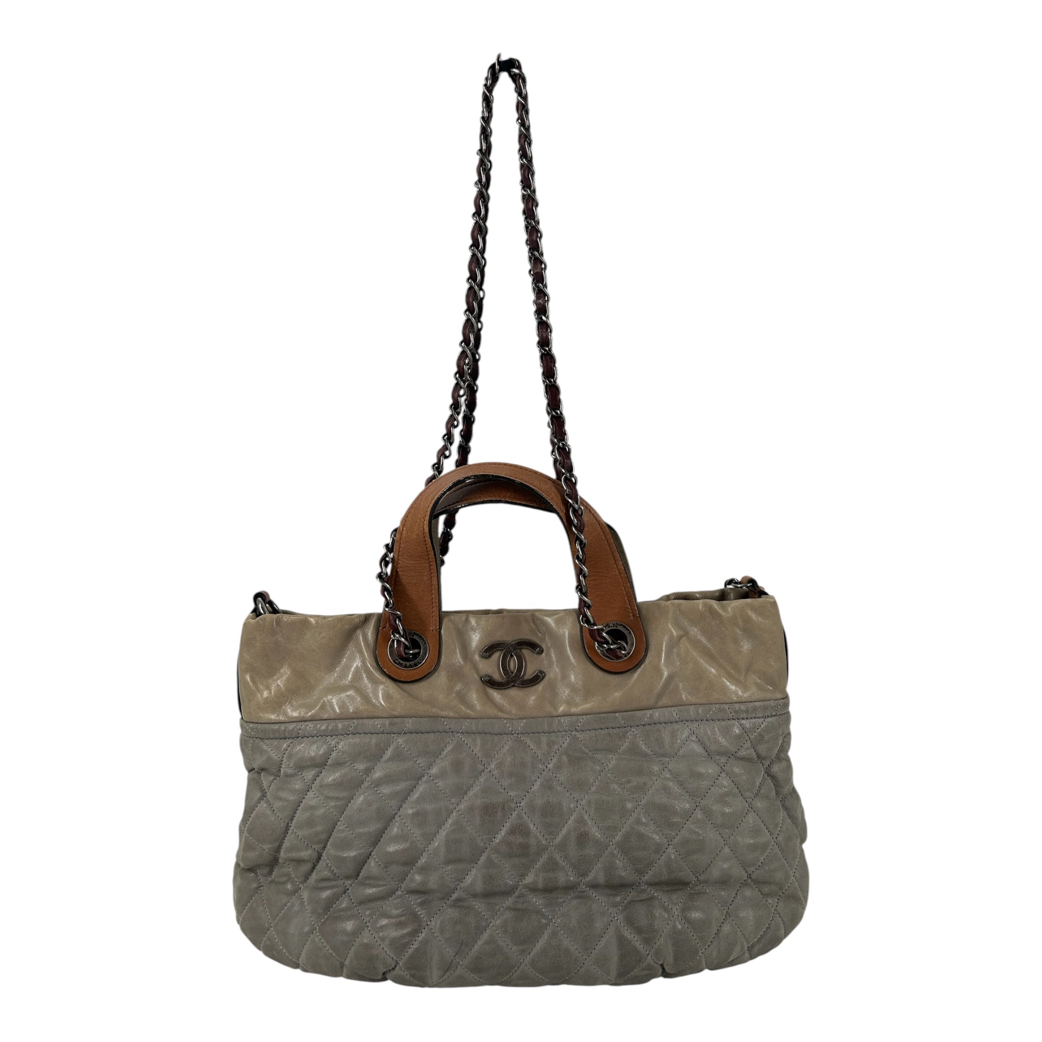 CHANEL/Cross Body Bag/Leather/GRY/14233638 BROWN HANDLE view 1