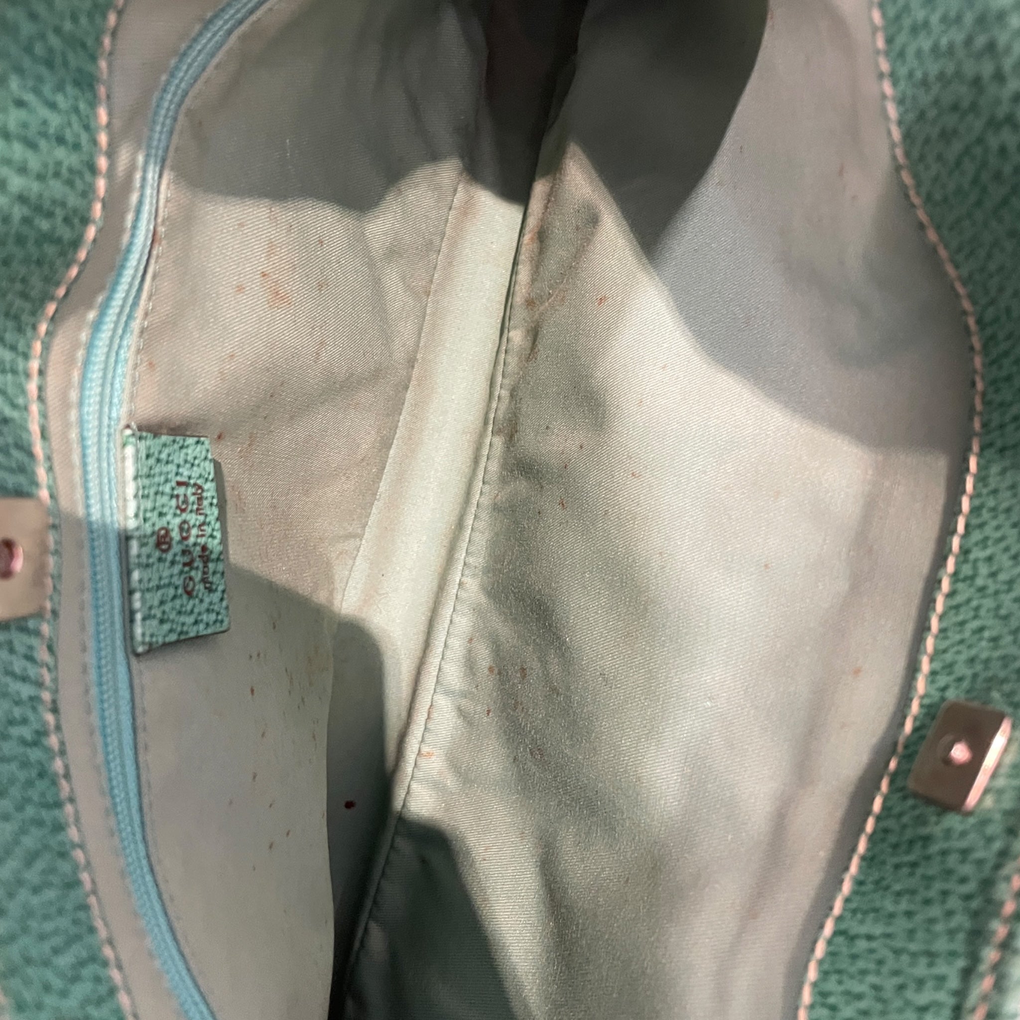 GUCCI/Tote Bag/Monogram/BEG/GREEN ACCENT MONOGRAM TOTE view 4