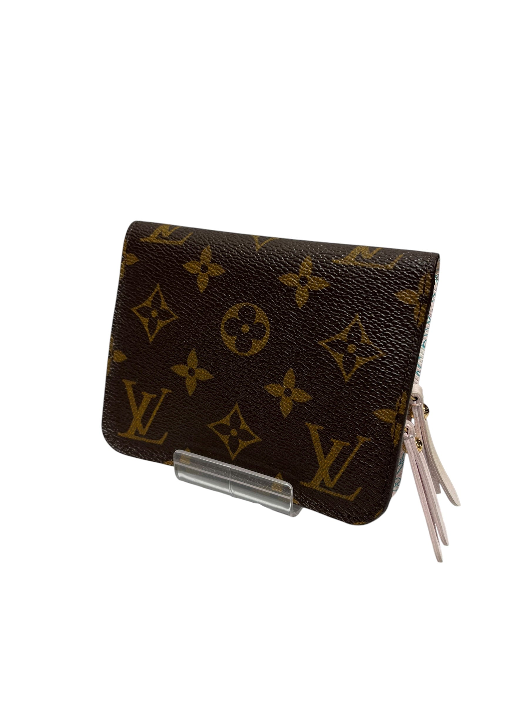 LOUIS VUITTON/Bifold Wallet/Monogram/Leather/BRW/PINK FLORAL INTERIOR view 1