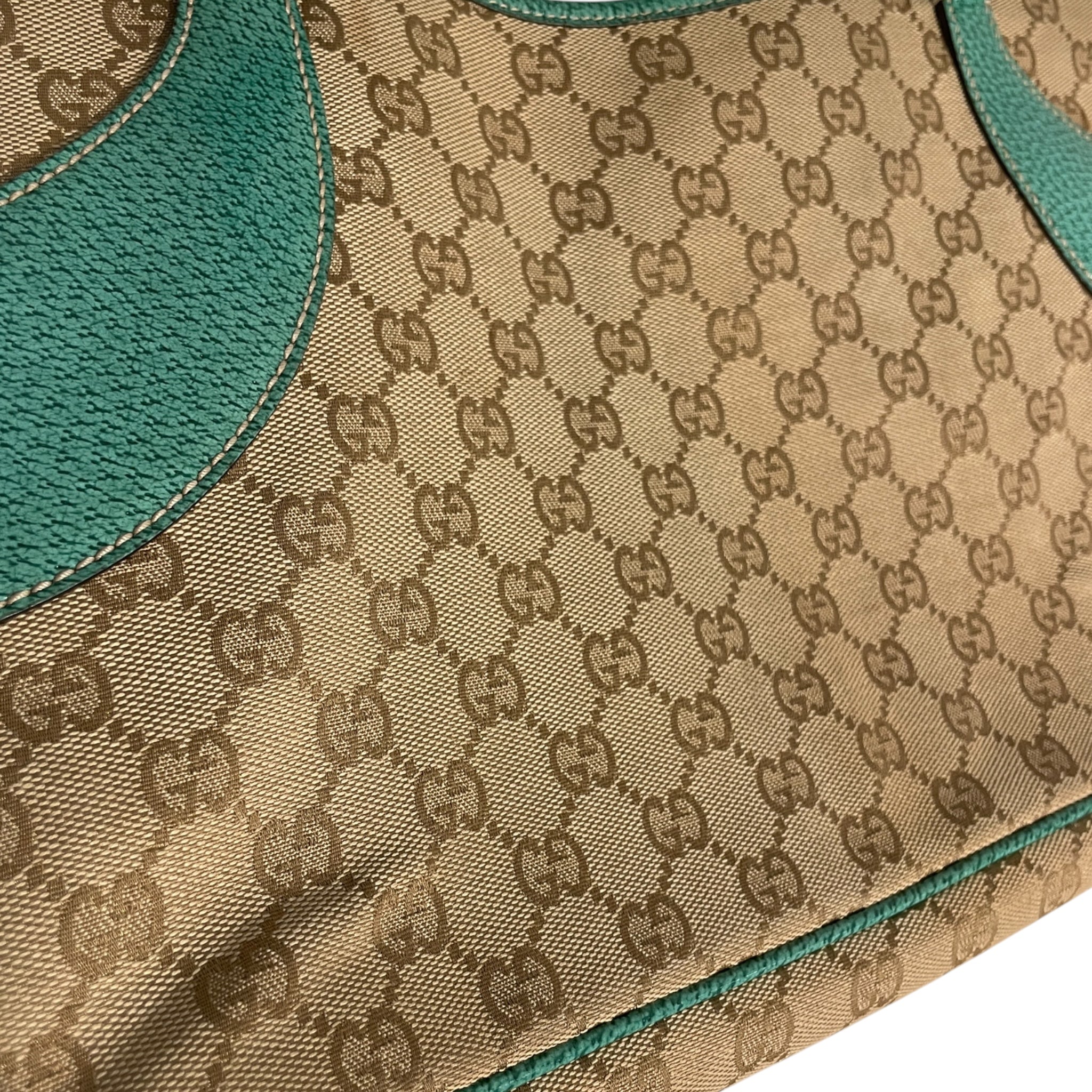 GUCCI/Tote Bag/Monogram/BEG/GREEN ACCENT MONOGRAM TOTE view 5