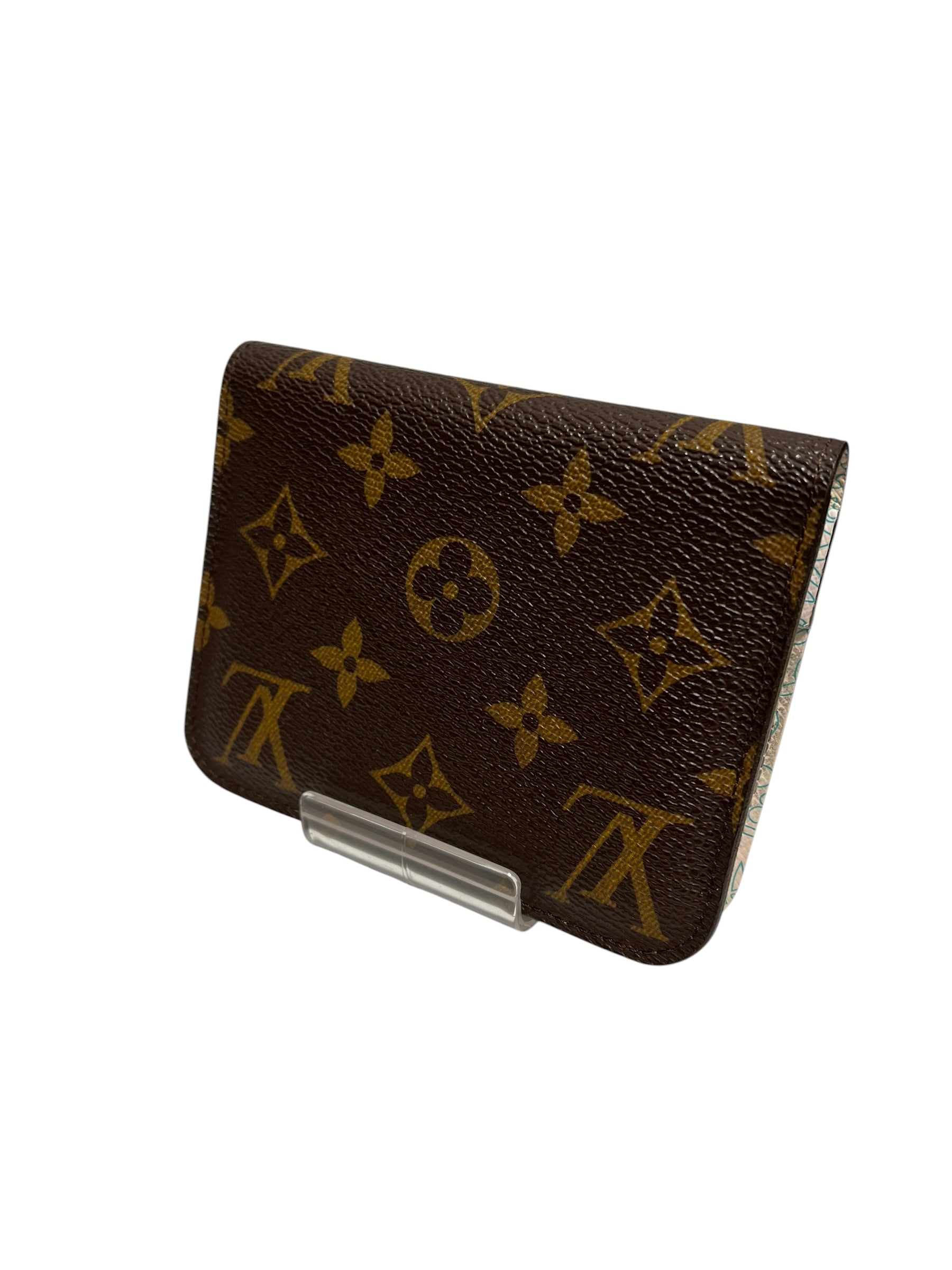 LOUIS VUITTON/Bifold Wallet/Monogram/Leather/BRW/PINK FLORAL INTERIOR view 2
