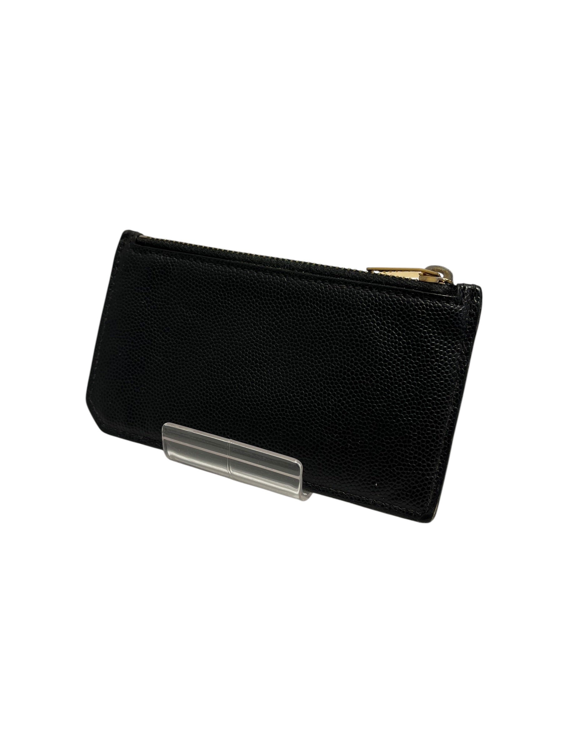 SAINT LAURENT/Wallet/Leather/BLK/FRAGMENTS ZIPPED CARD 1NN34610 view 2