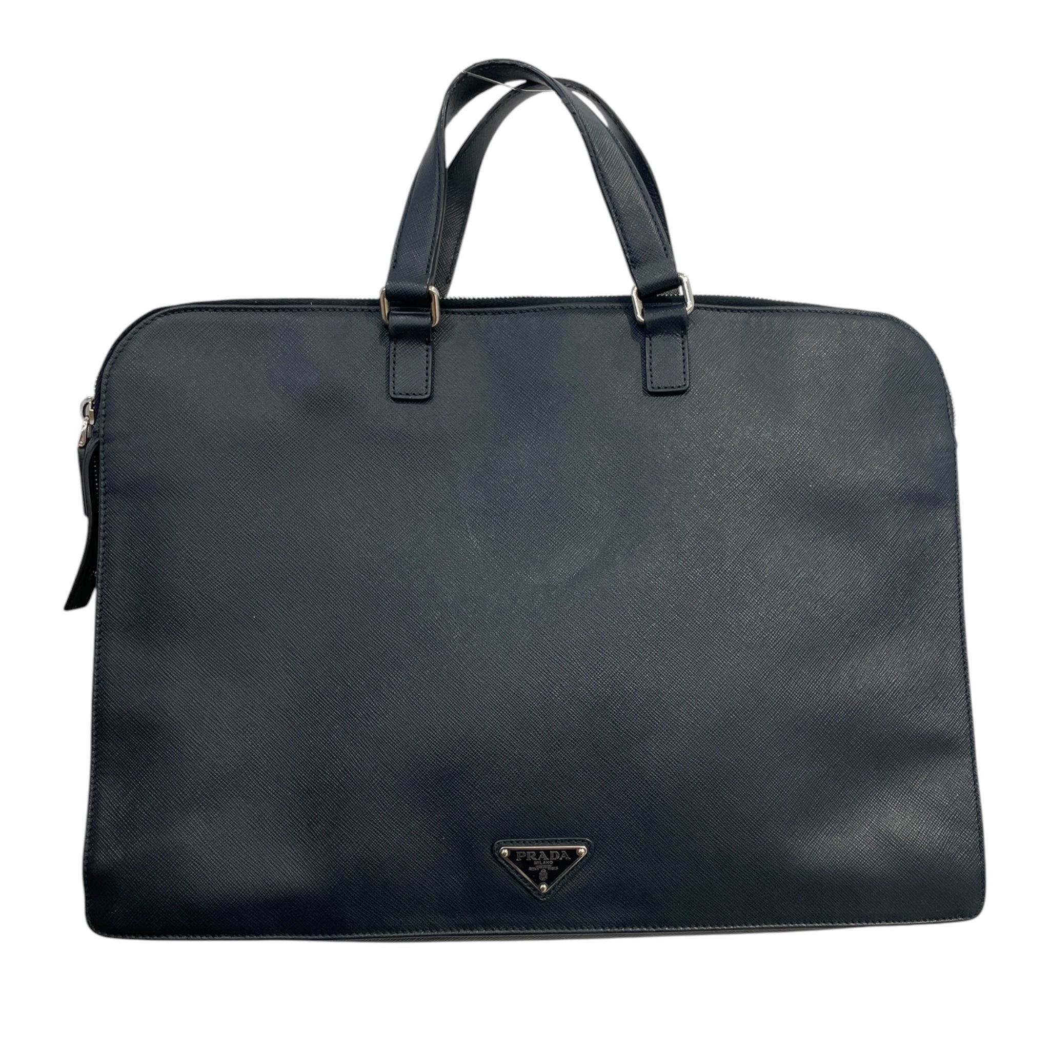 PRADA/Hand Bag/Leather/NVY/BRIEFCASE TOP HANDLE view 1