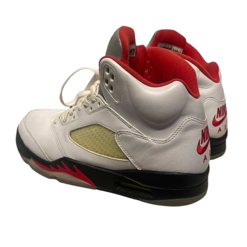 NIKE/Hi-Sneakers/US 10.5/Cotton/WHT/Jordan 5s Fire Red