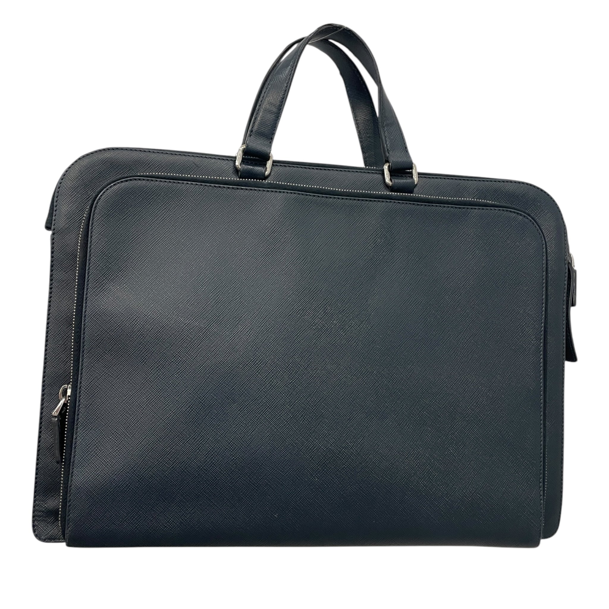 PRADA/Hand Bag/Leather/NVY/BRIEFCASE TOP HANDLE view 2