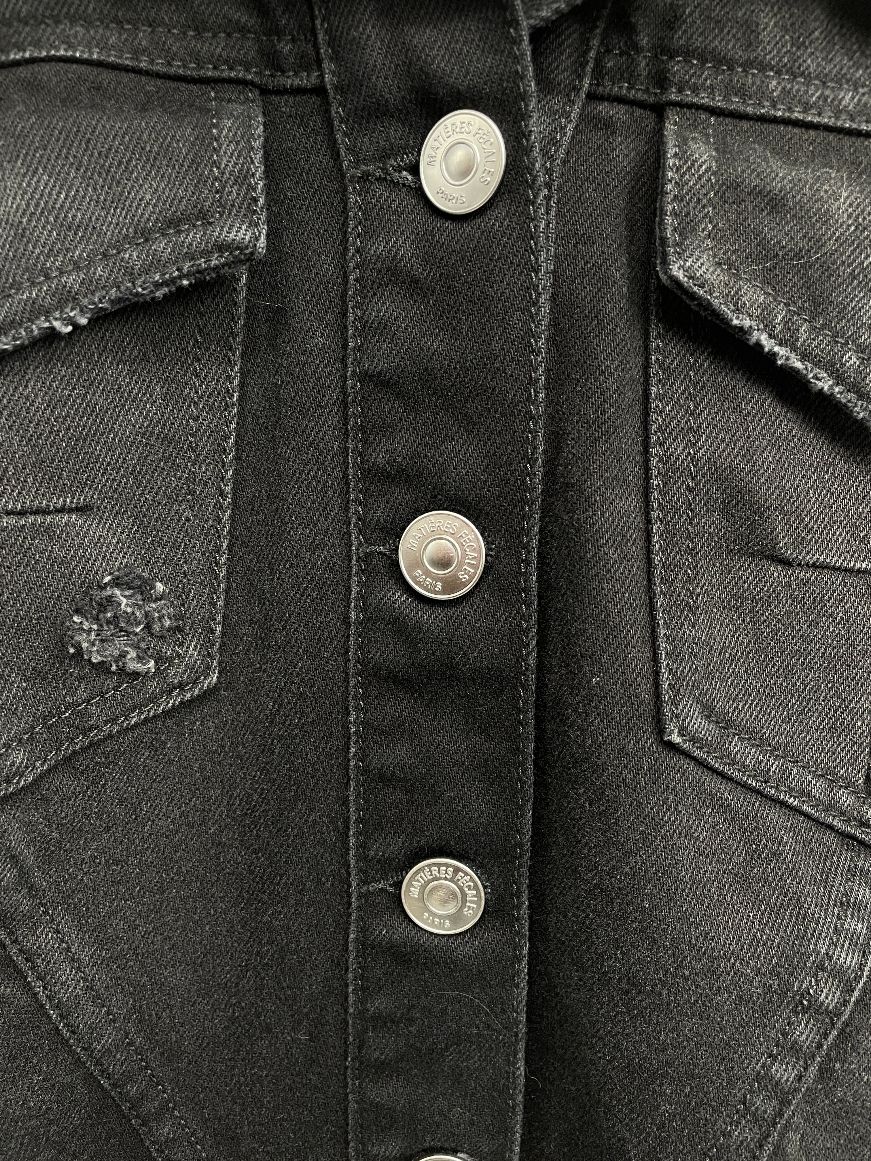 MATIERES FECALES /Denim Jkt/M/Cotton/BLK/DISTRESSED DENIM JACKET view 2
