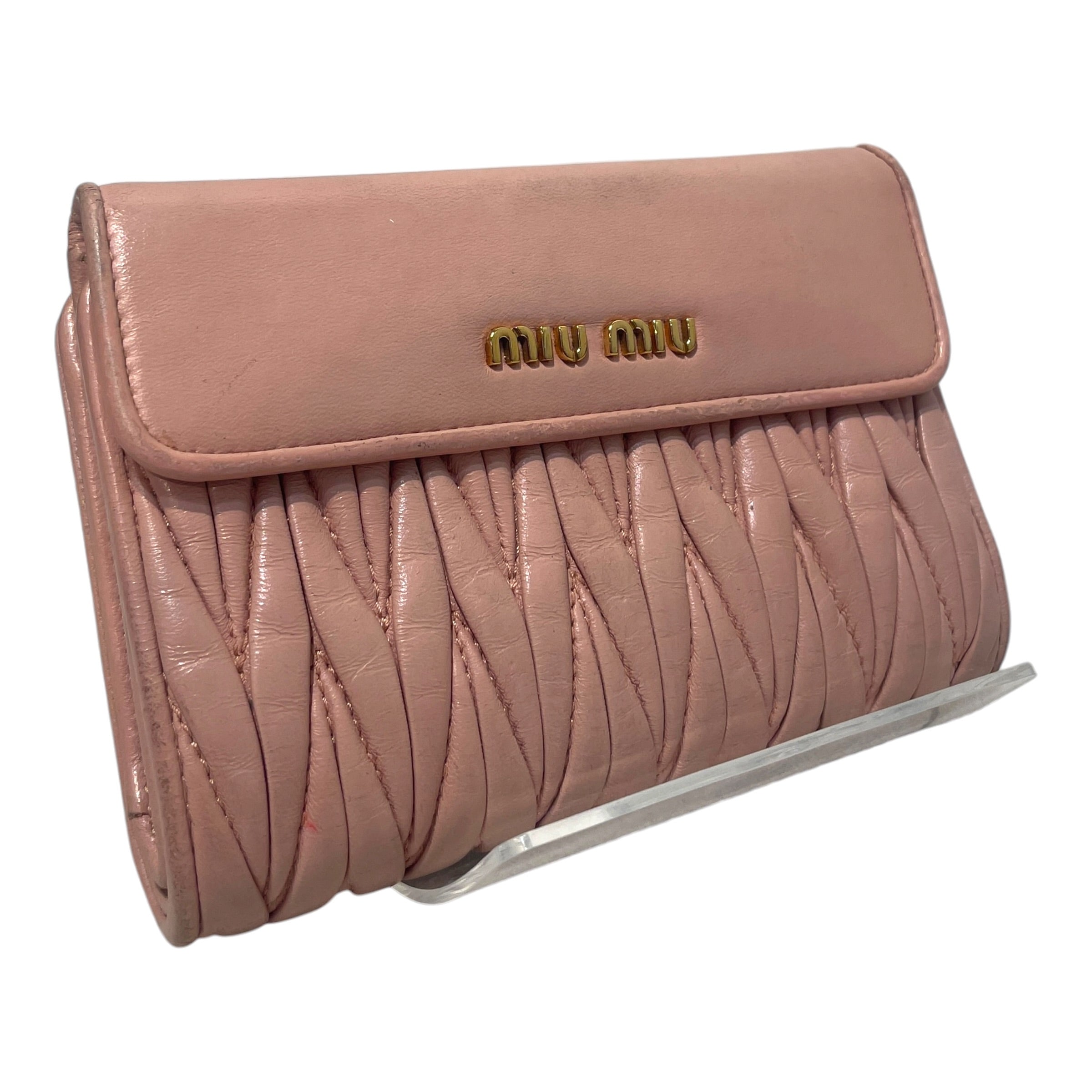 MIU MIU/Wallet/Leather/PNK/L's/Matelasse Wallet view 1