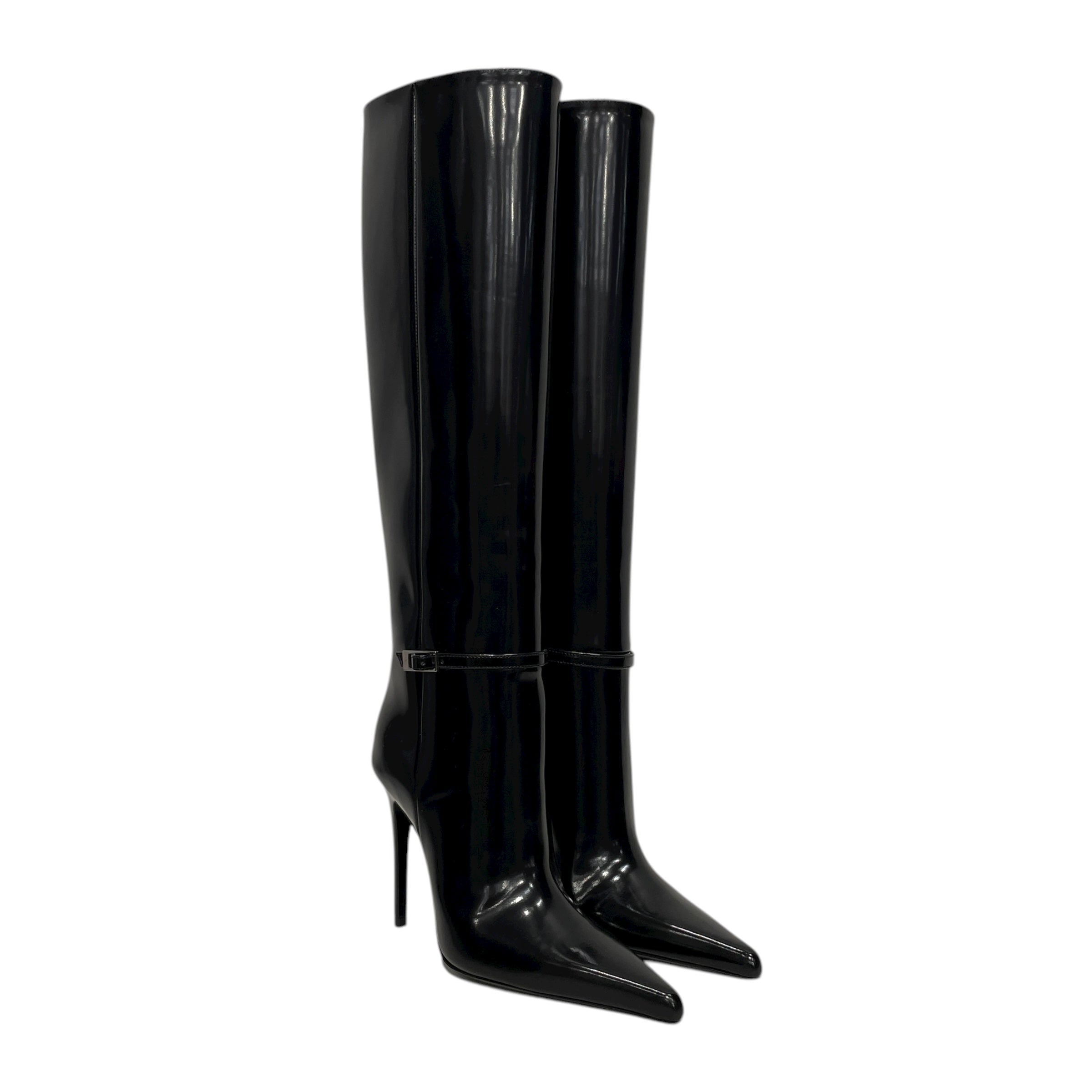 SAINT LAURENT/Long Boots/EU 35/Leather/BLK/MINI BUCKLE BOOT view 1