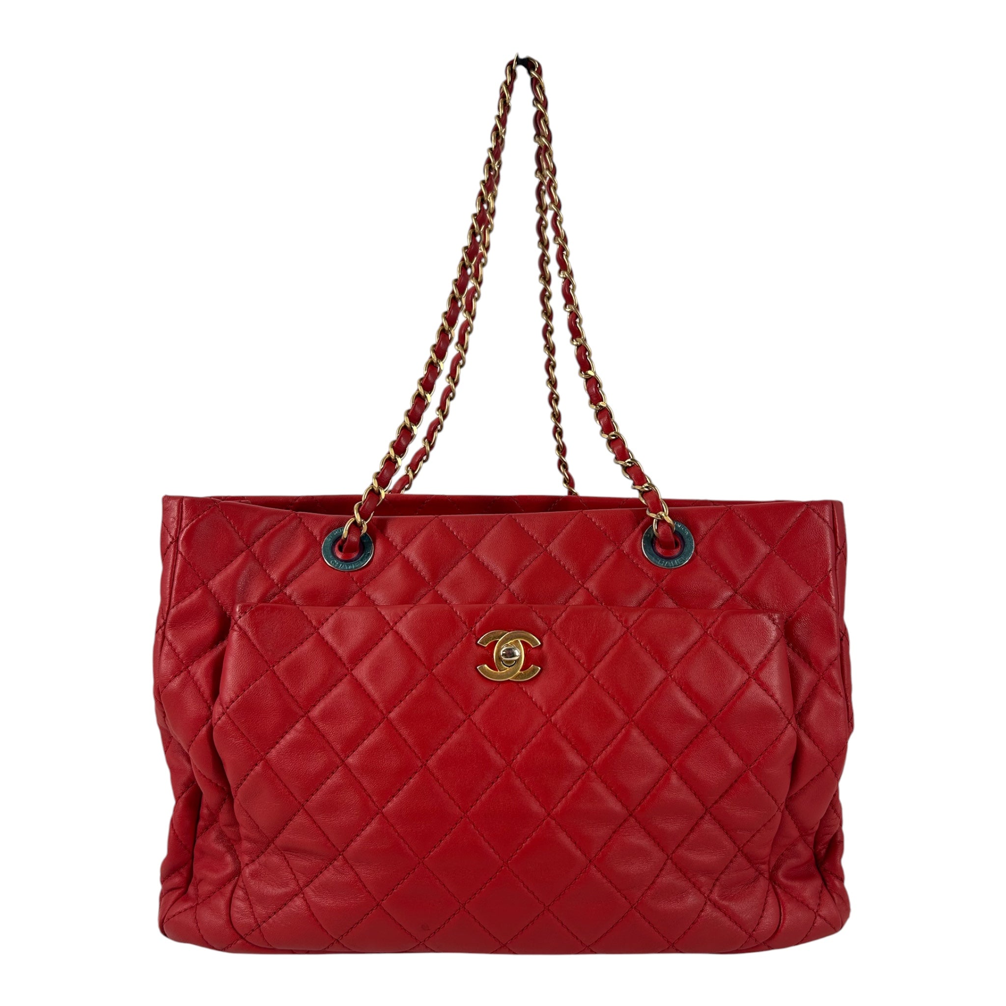 CHANEL/Tote Bag/Leather/RED/18927033 LAMBSKIN view 1