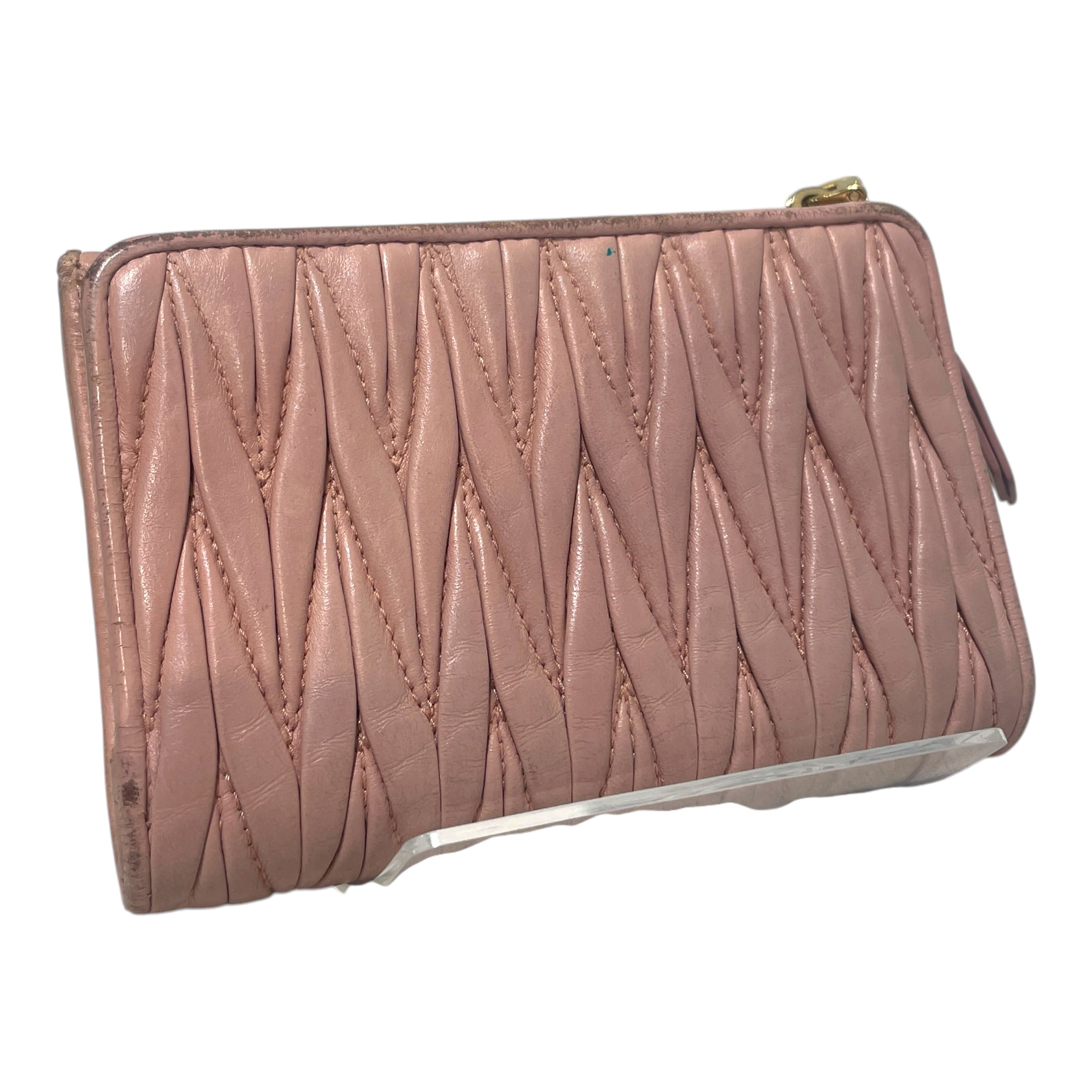 MIU MIU/Wallet/Leather/PNK/L's/Matelasse Wallet view 2