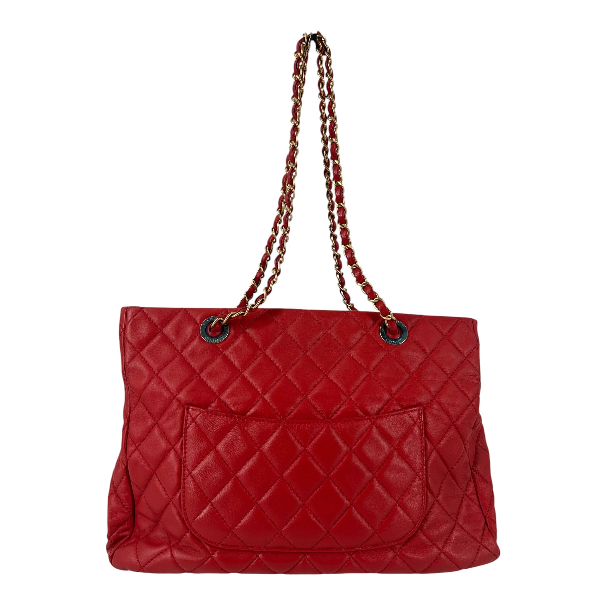 CHANEL/Tote Bag/Leather/RED/18927033 LAMBSKIN view 2