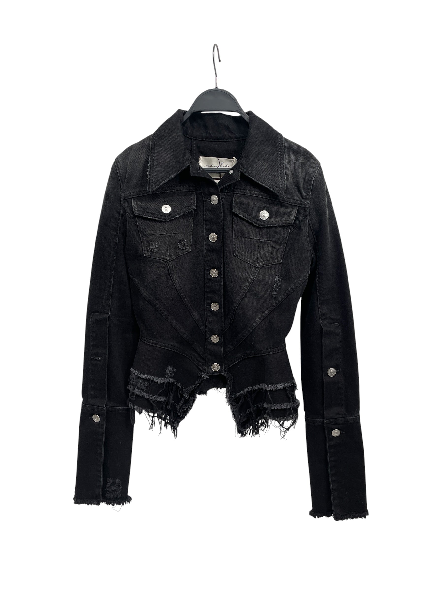 MATIERES FECALES /Denim Jkt/M/Cotton/BLK/DISTRESSED DENIM JACKET view 1