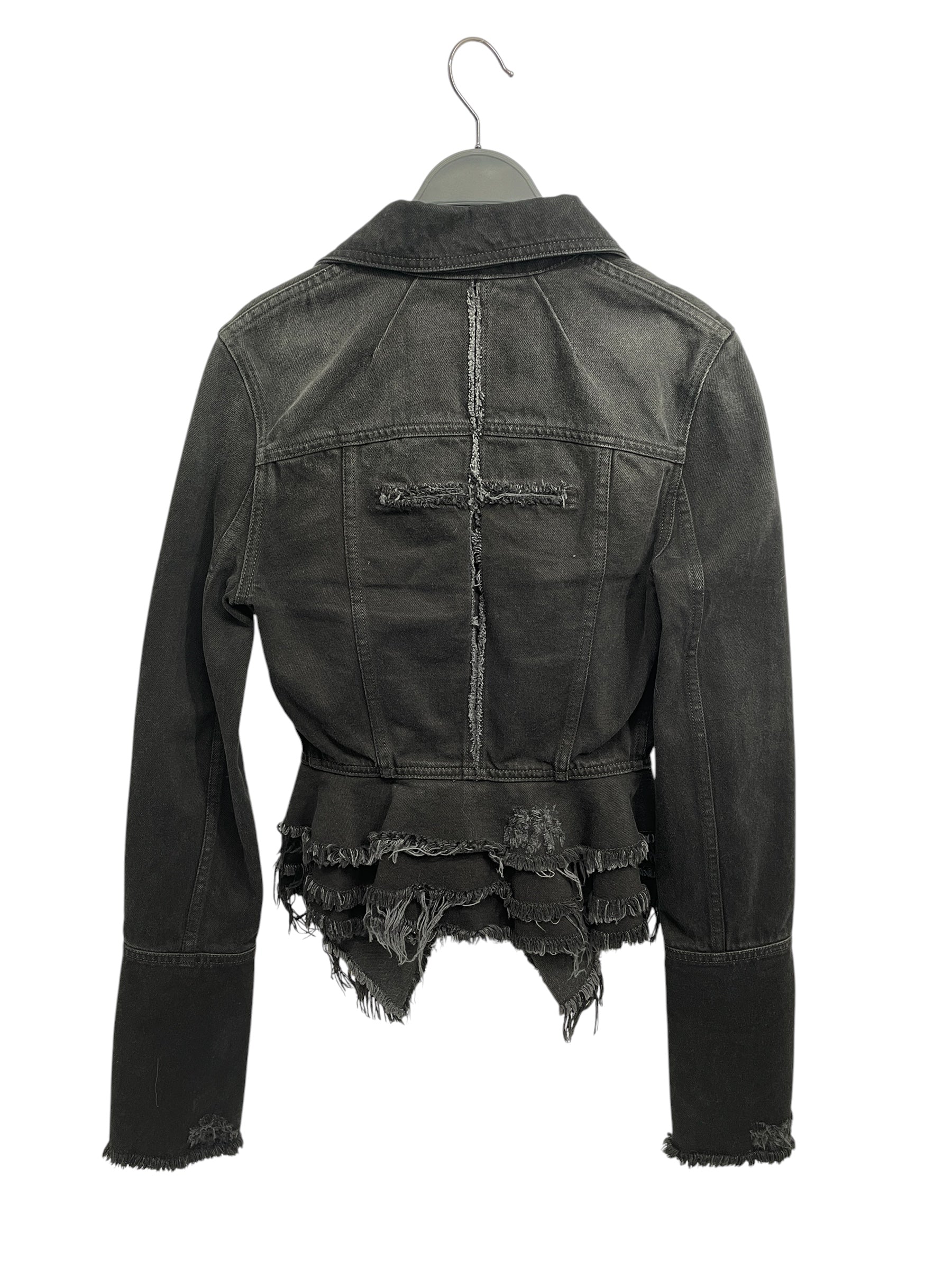 MATIERES FECALES /Denim Jkt/M/Cotton/BLK/DISTRESSED DENIM JACKET view 3