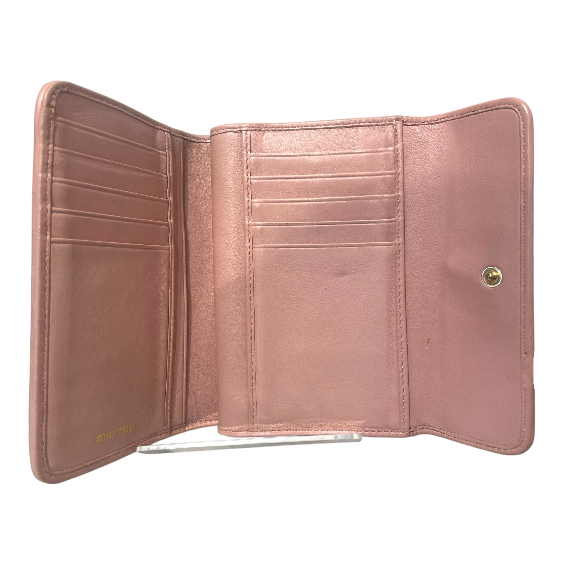 MIU MIU/Wallet/Leather/PNK/L's/Matelasse Wallet view 4