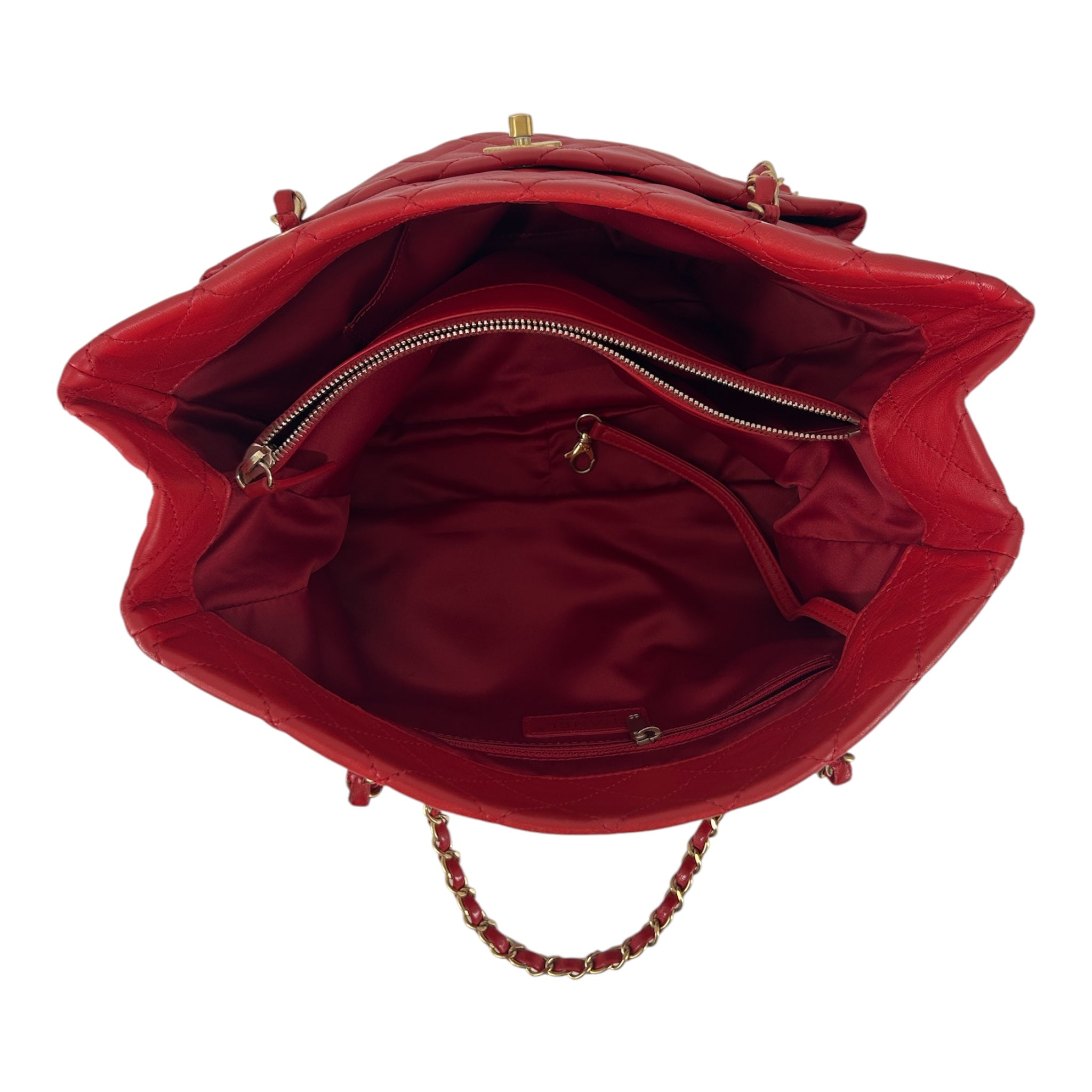 CHANEL/Tote Bag/Leather/RED/18927033 LAMBSKIN view 4